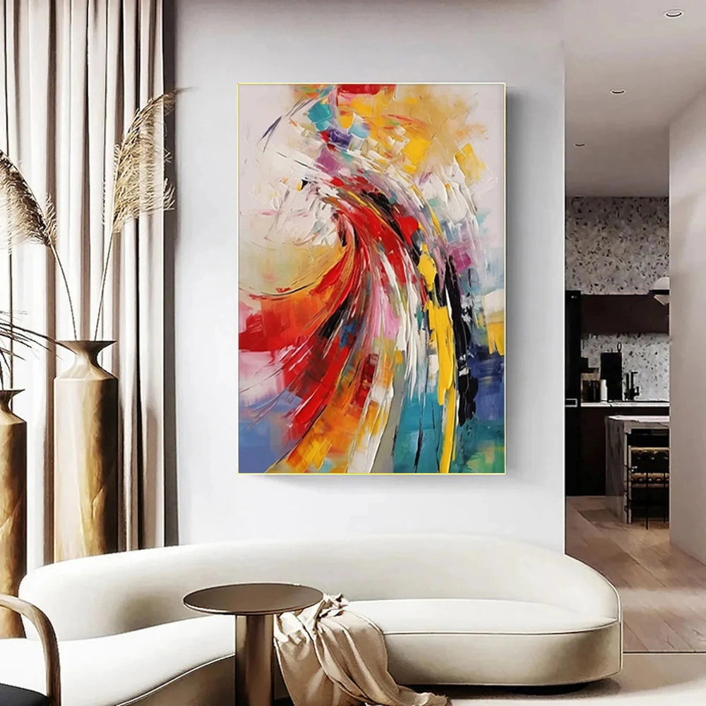 Colorful  Abstract Textured Painting Canvas #AT039