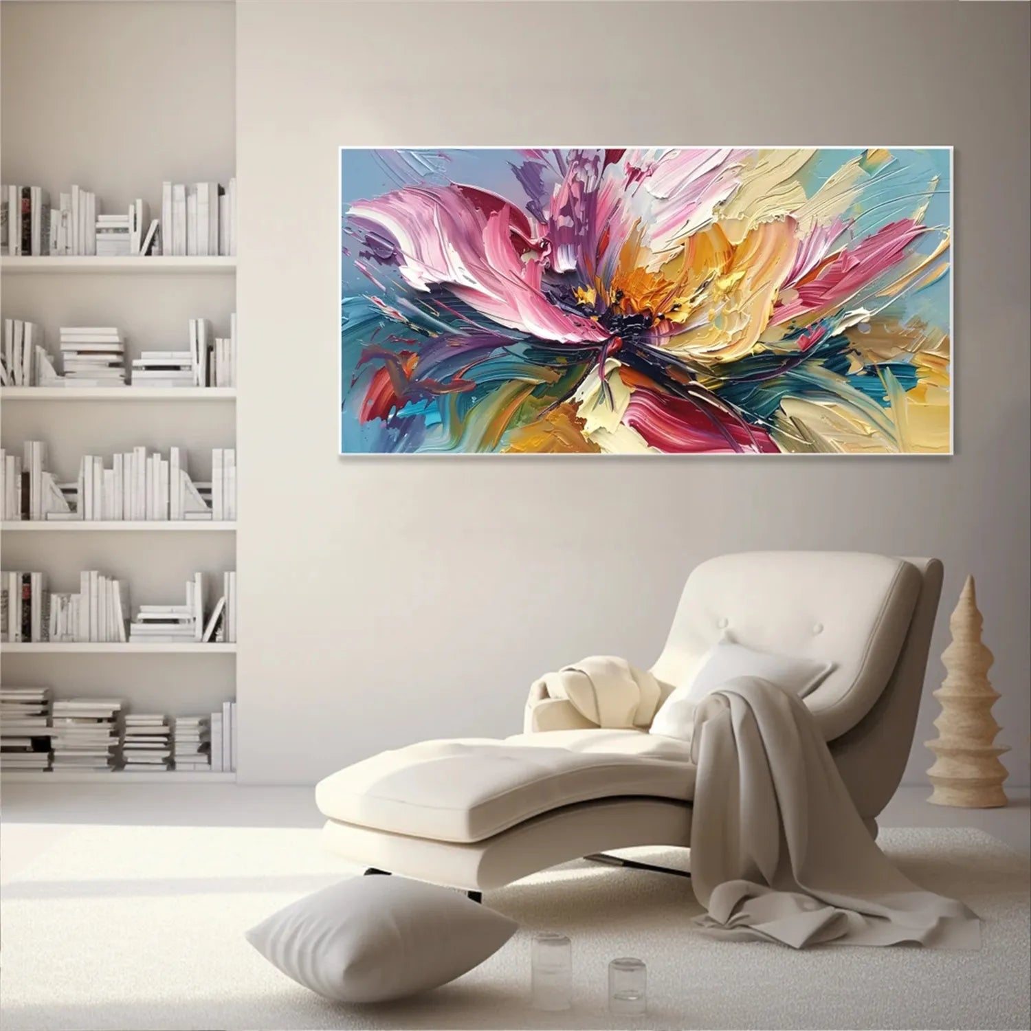 Colorful Flower Textured Painting Canvas #FP005