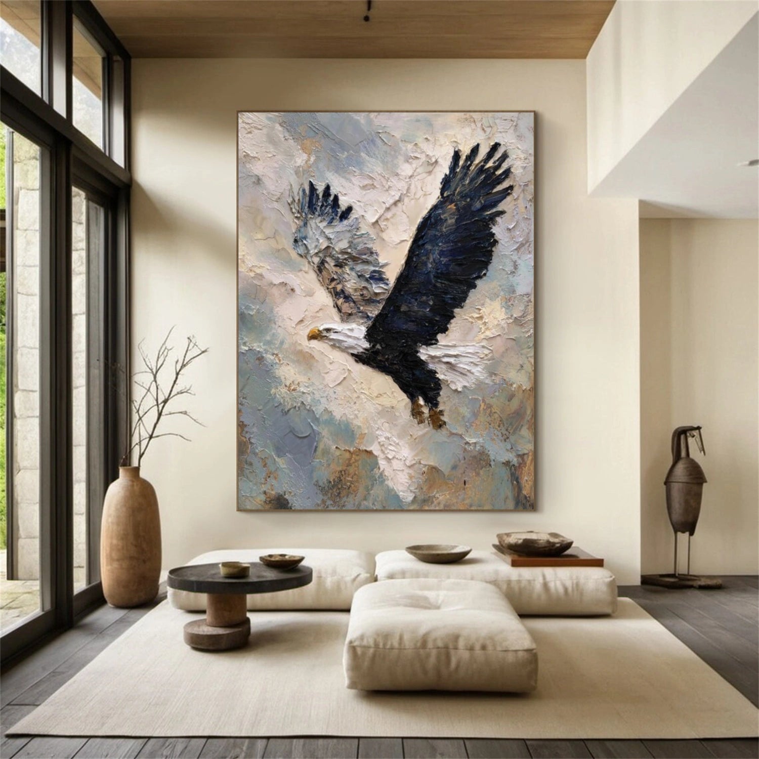 Abstract Animal Bald Eagle Textured Wall Art #AC063