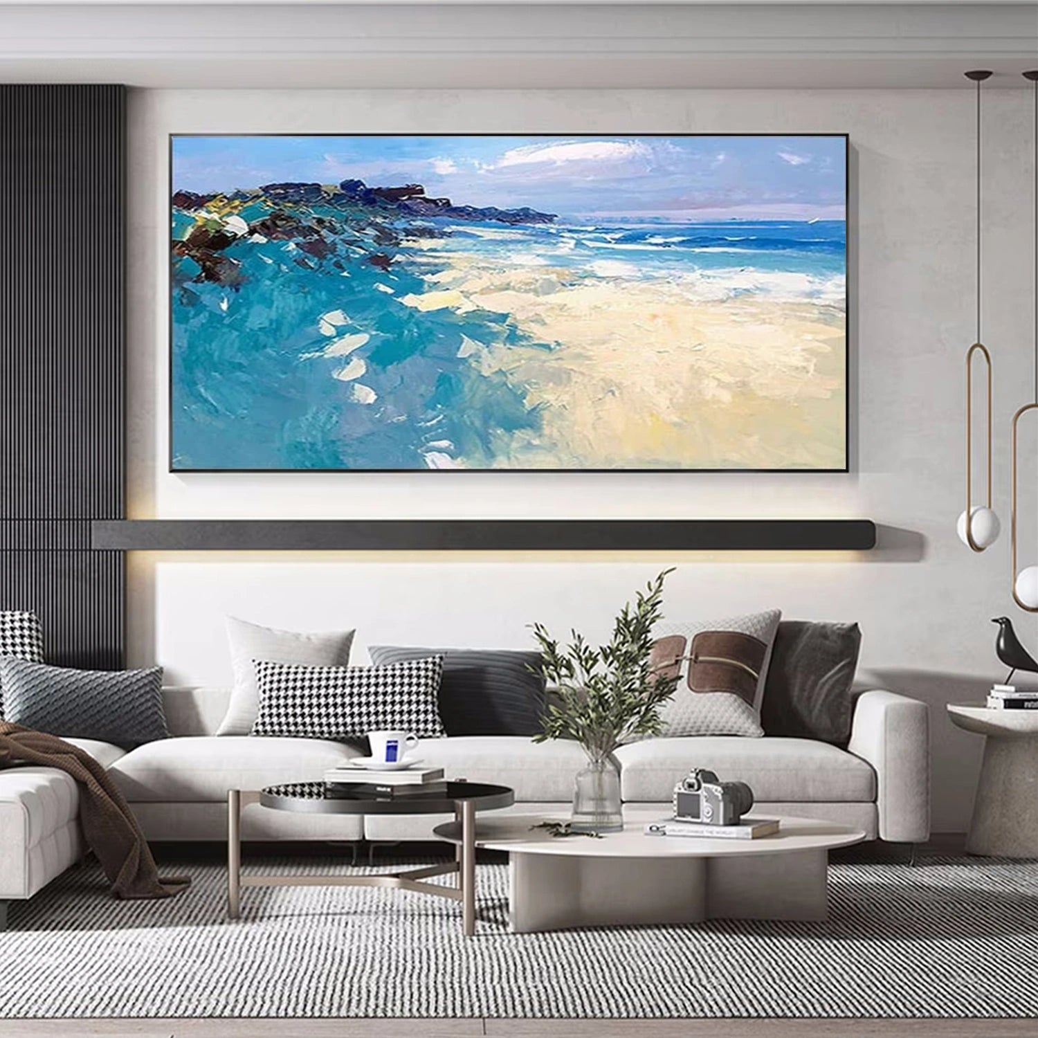 Ocean And Sky Abstract Wall Art #OS061