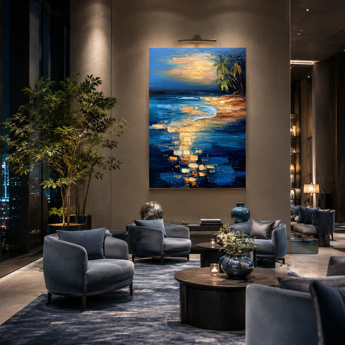 Ocean And Sky Abstract Textured Wall Art #OS223