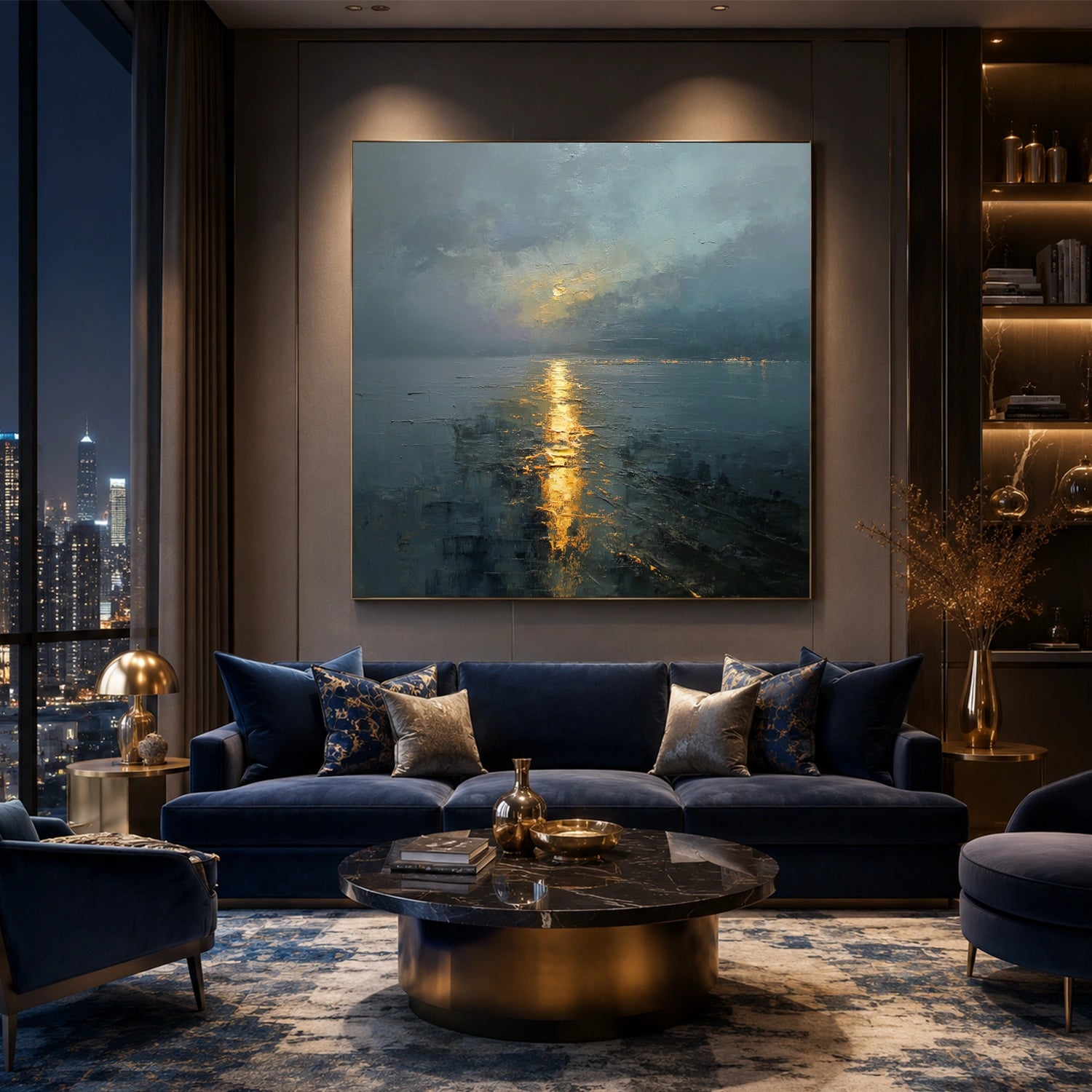 Ocean And Sky Abstract Textured Wall Art #OS170