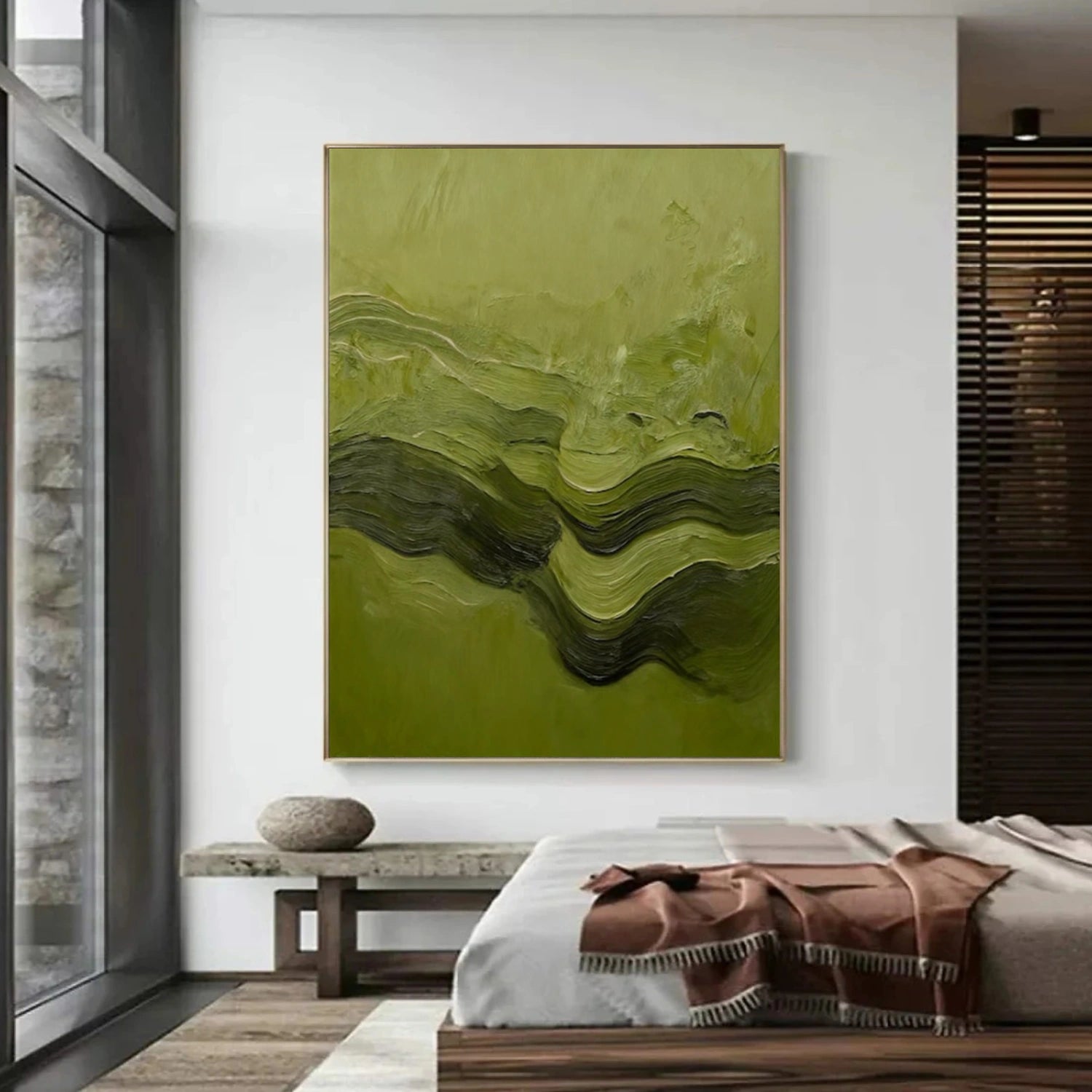 Green Abstract Textured Wall Art #AT127