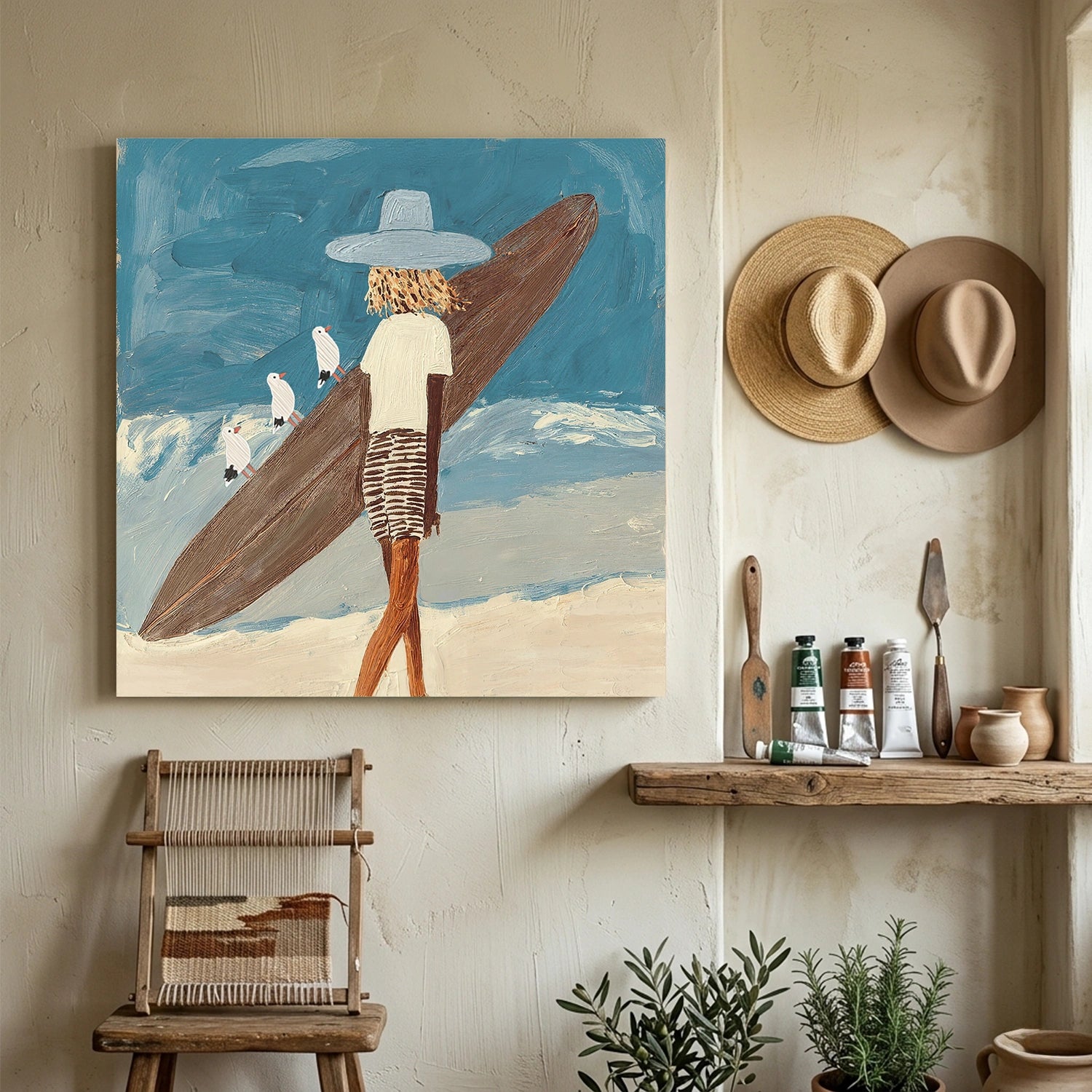 Abstract Portrait Canvas Art #AE139
