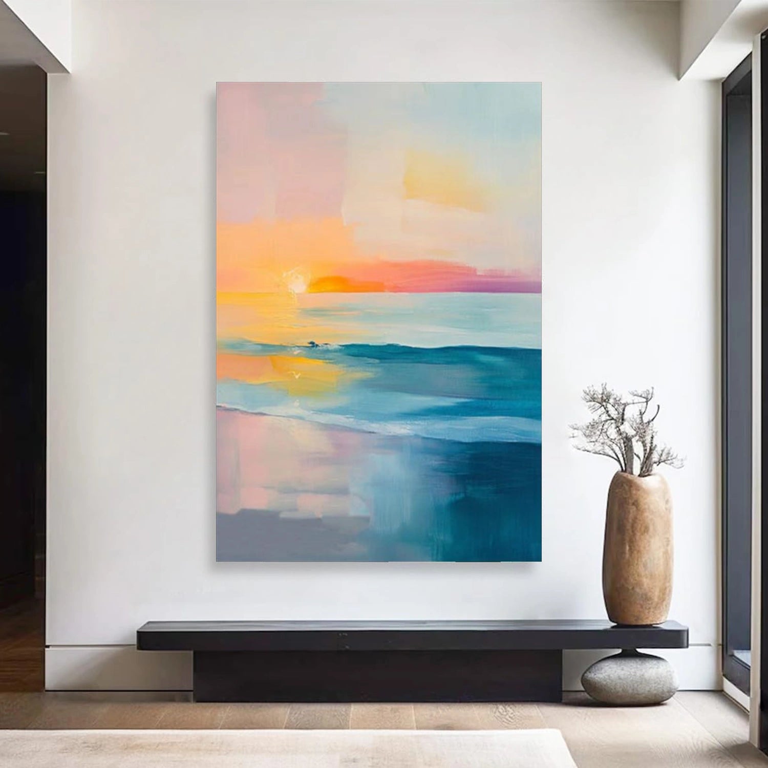 Colorful Ocean And Sky Abstract Wall Art #OS126