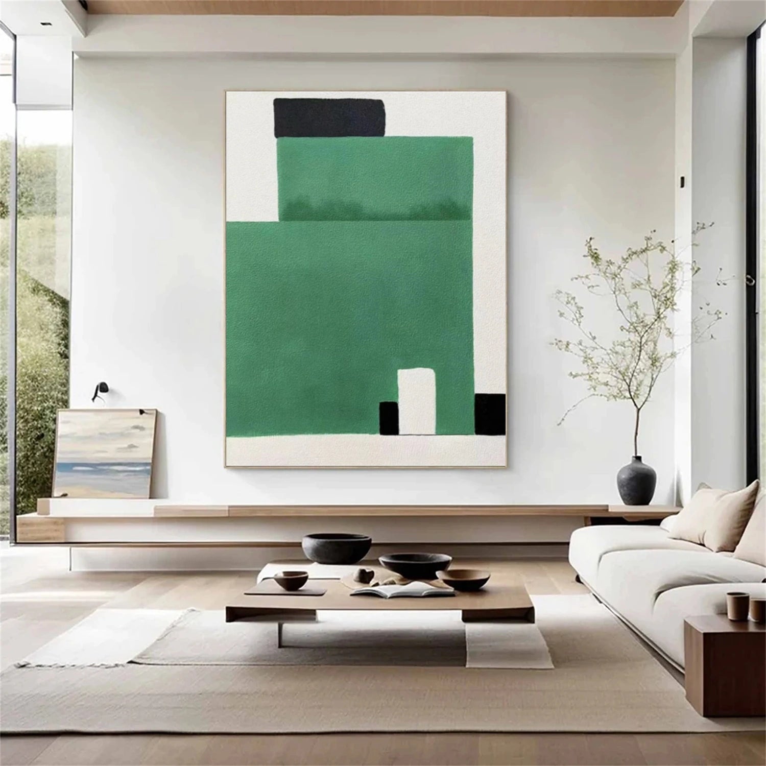 Green Minimalist Canvas Art #MT176