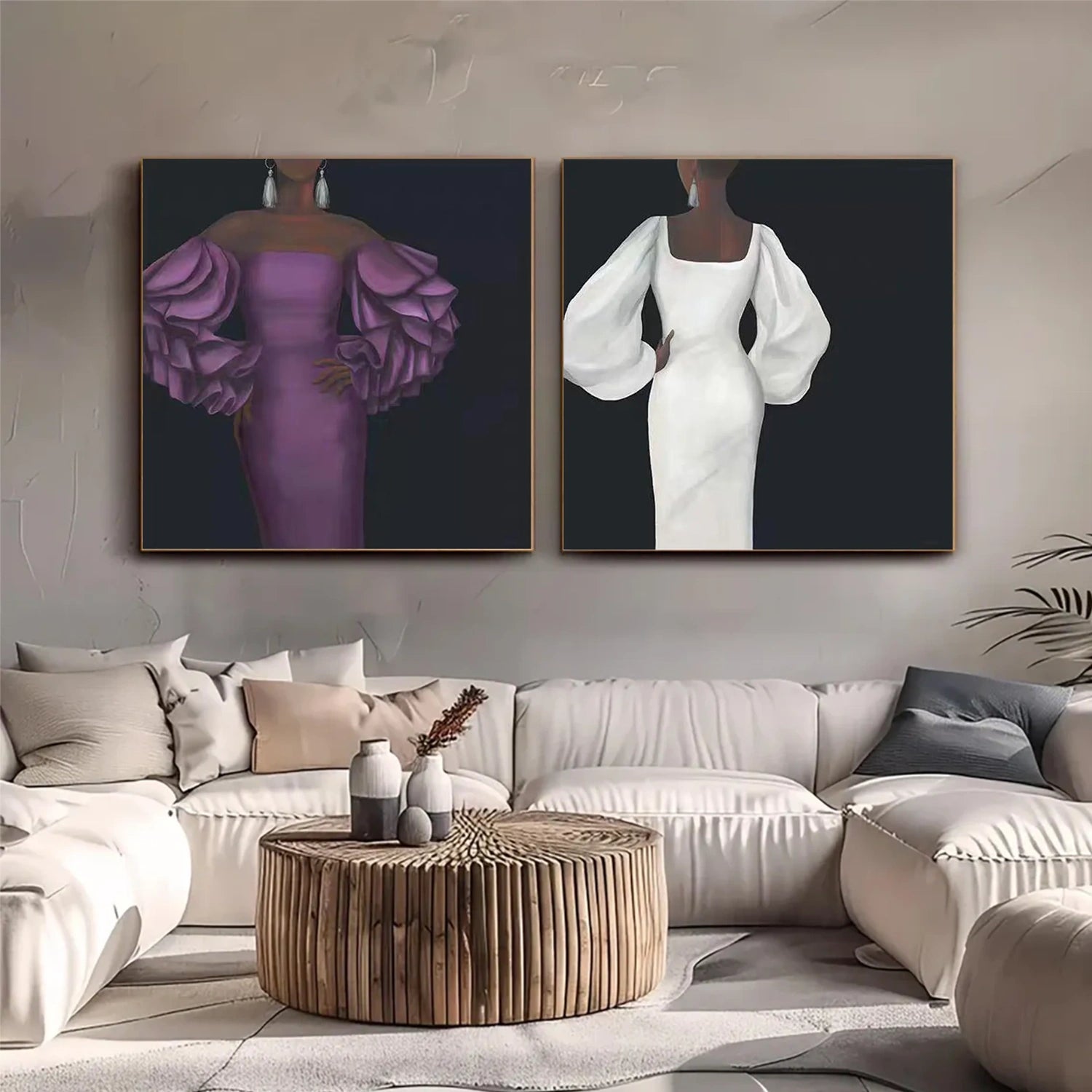 Abstract People Canvas Art Set of 2 #AE030