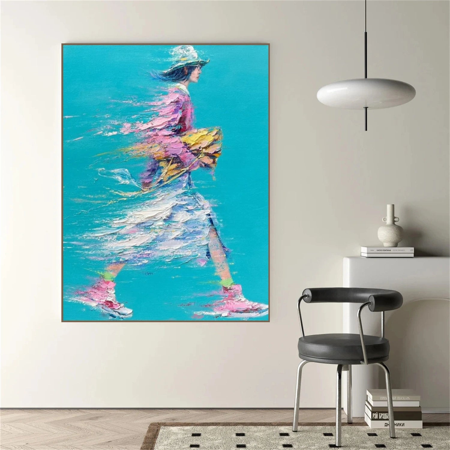 Abstract People Textured Canvas #AE054