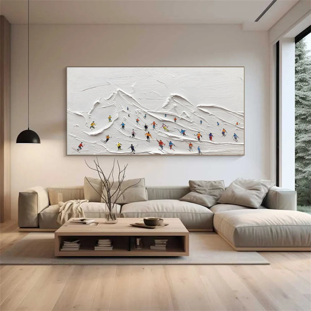 Skiing Sport Textured Wall Art #MS024