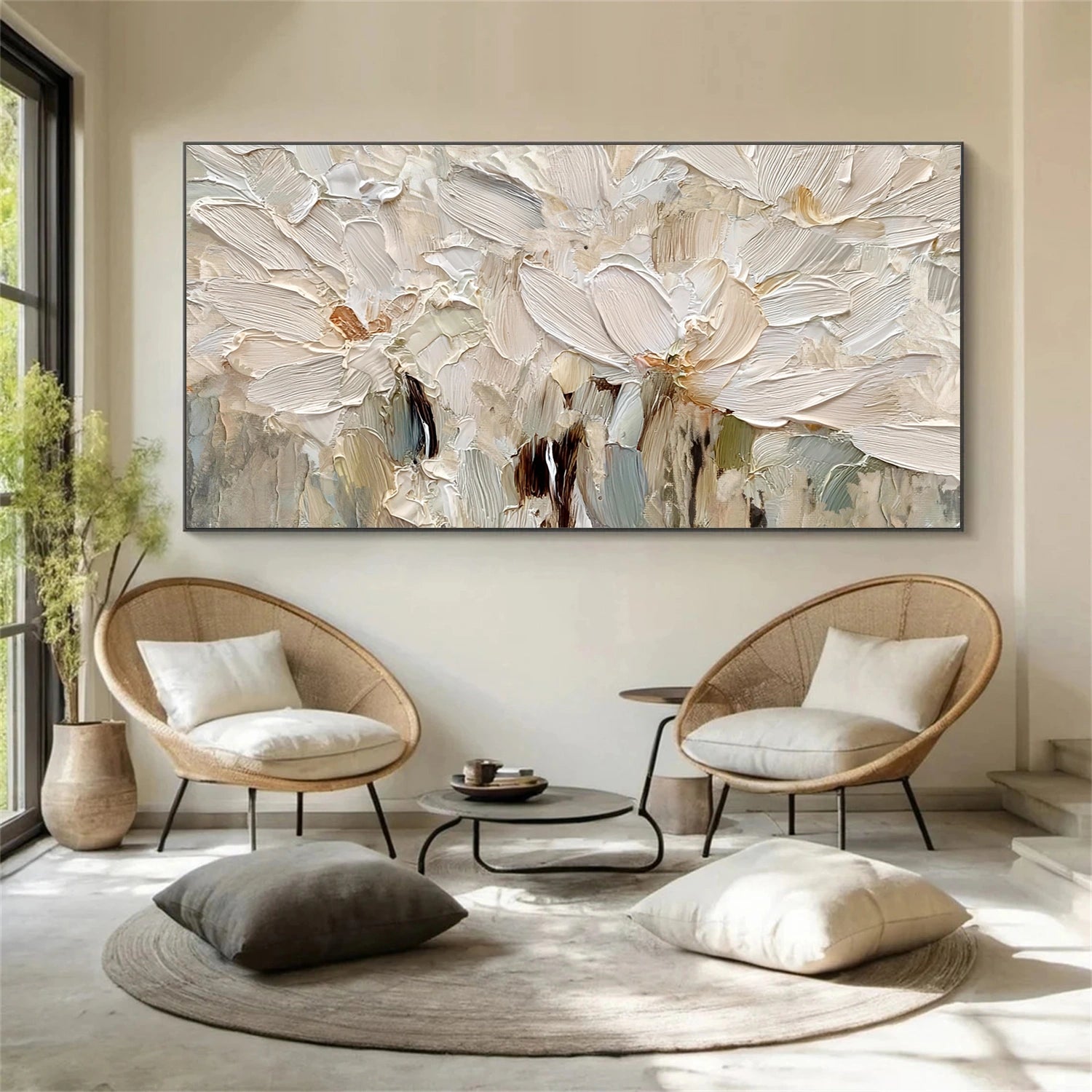 Flower Abstract Textured Wall Art #FP179