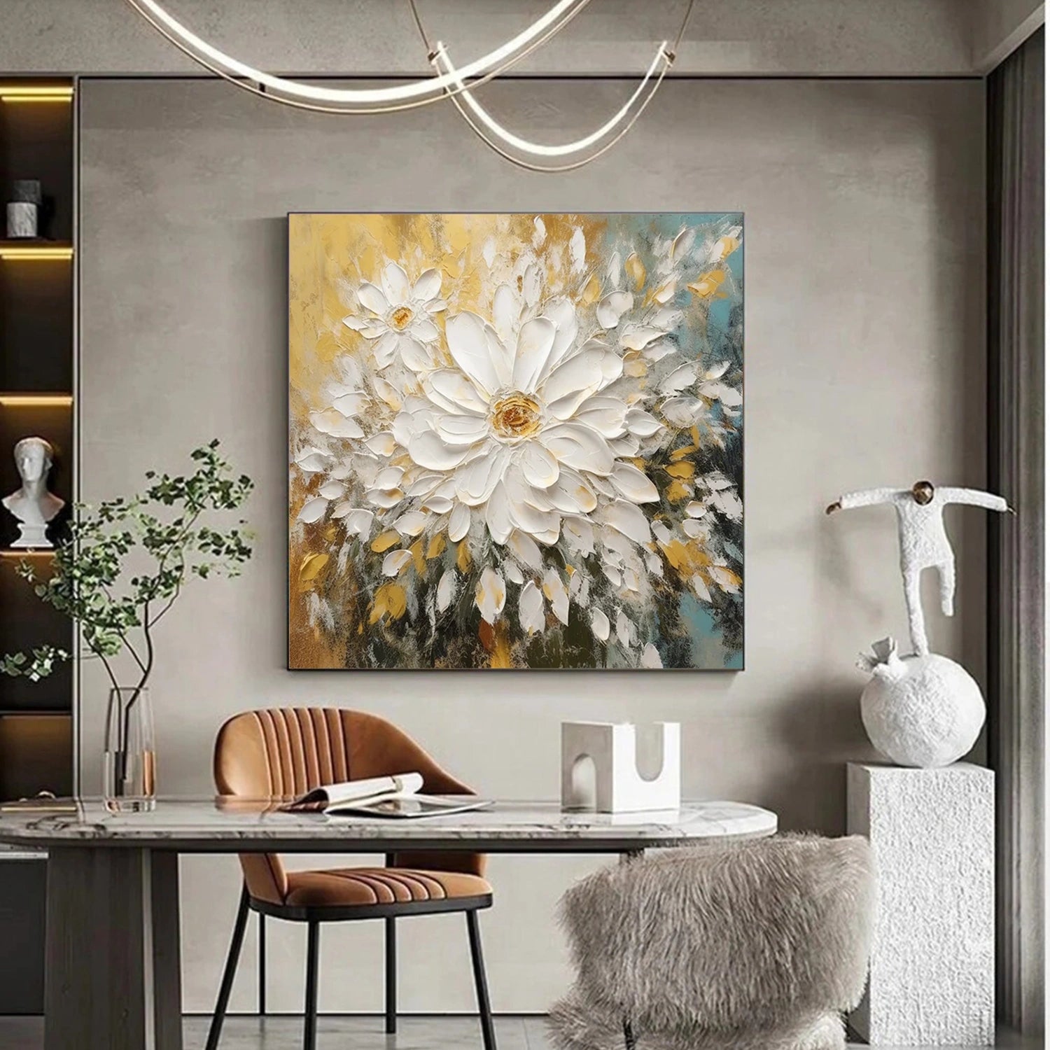 Flower Abstract Textured Wall Art #FP107