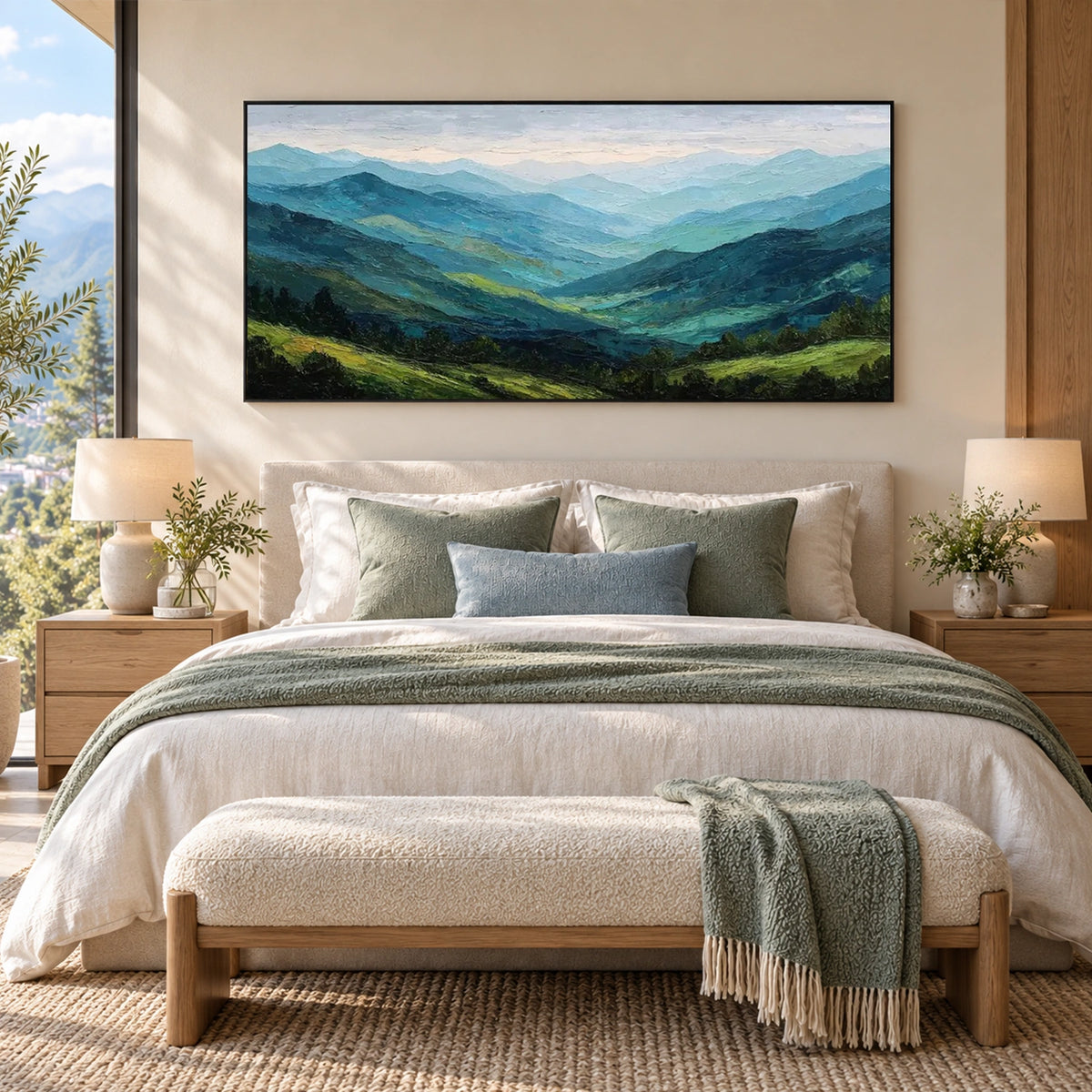Abstract Mountain Textured Canvas Art #MO080