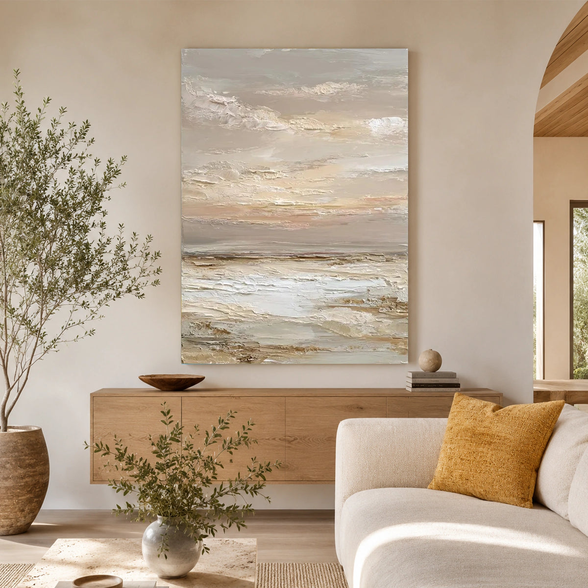Ocean And Sky Abstract Textured Wall Art #OS236
