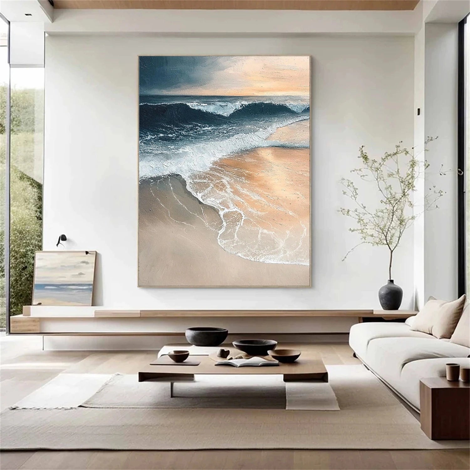 Ocean And Sky Abstract Textured Wall Art #OS152