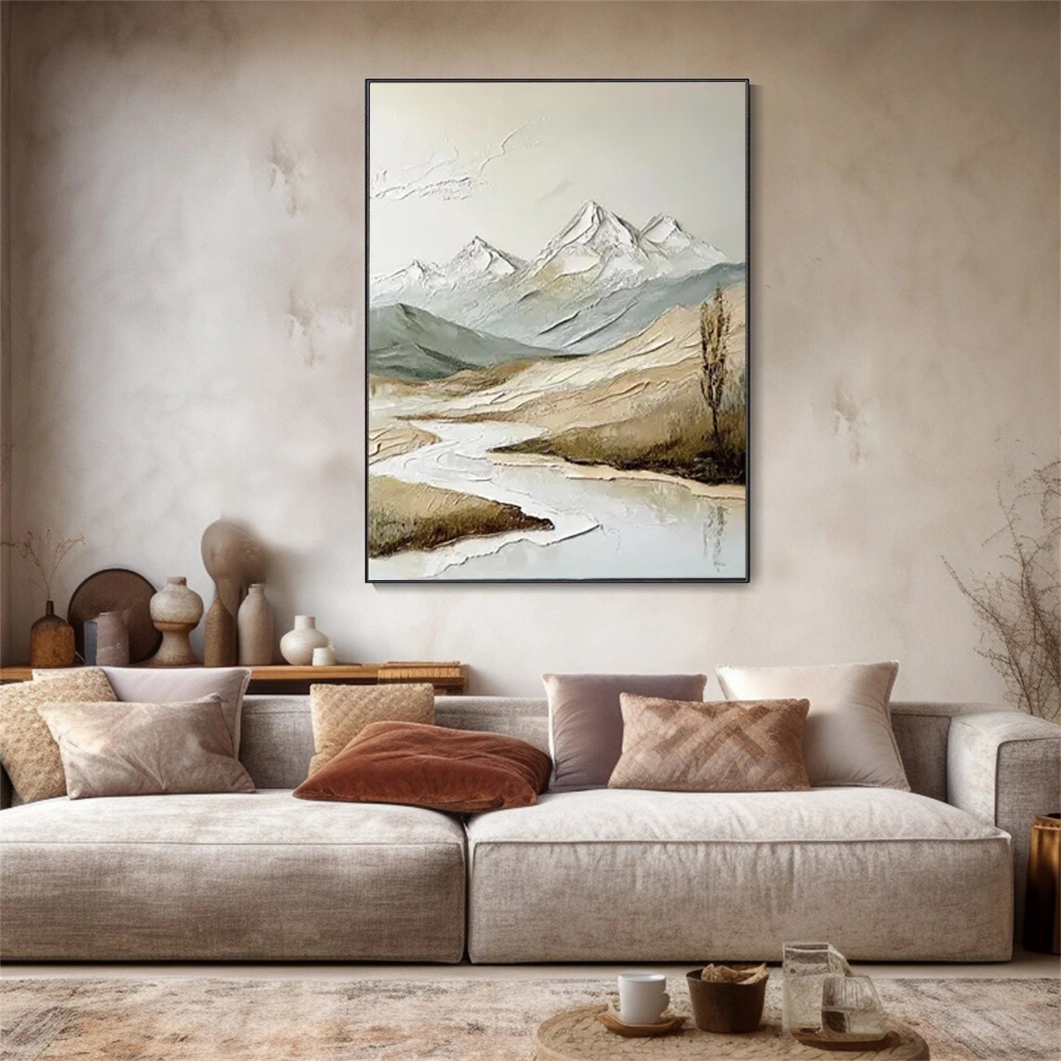 Colorful Mountain Textured Abstract Painting #MT041