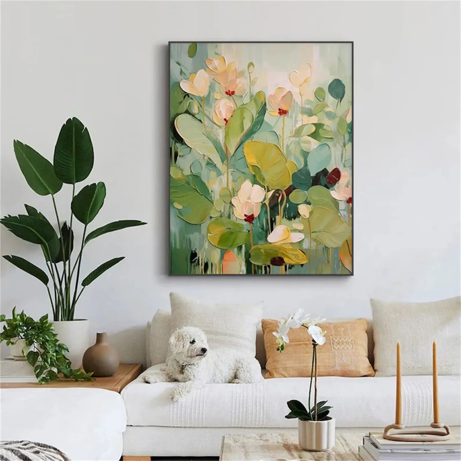 Colorful Flower Textured Painting Canvas #FP013