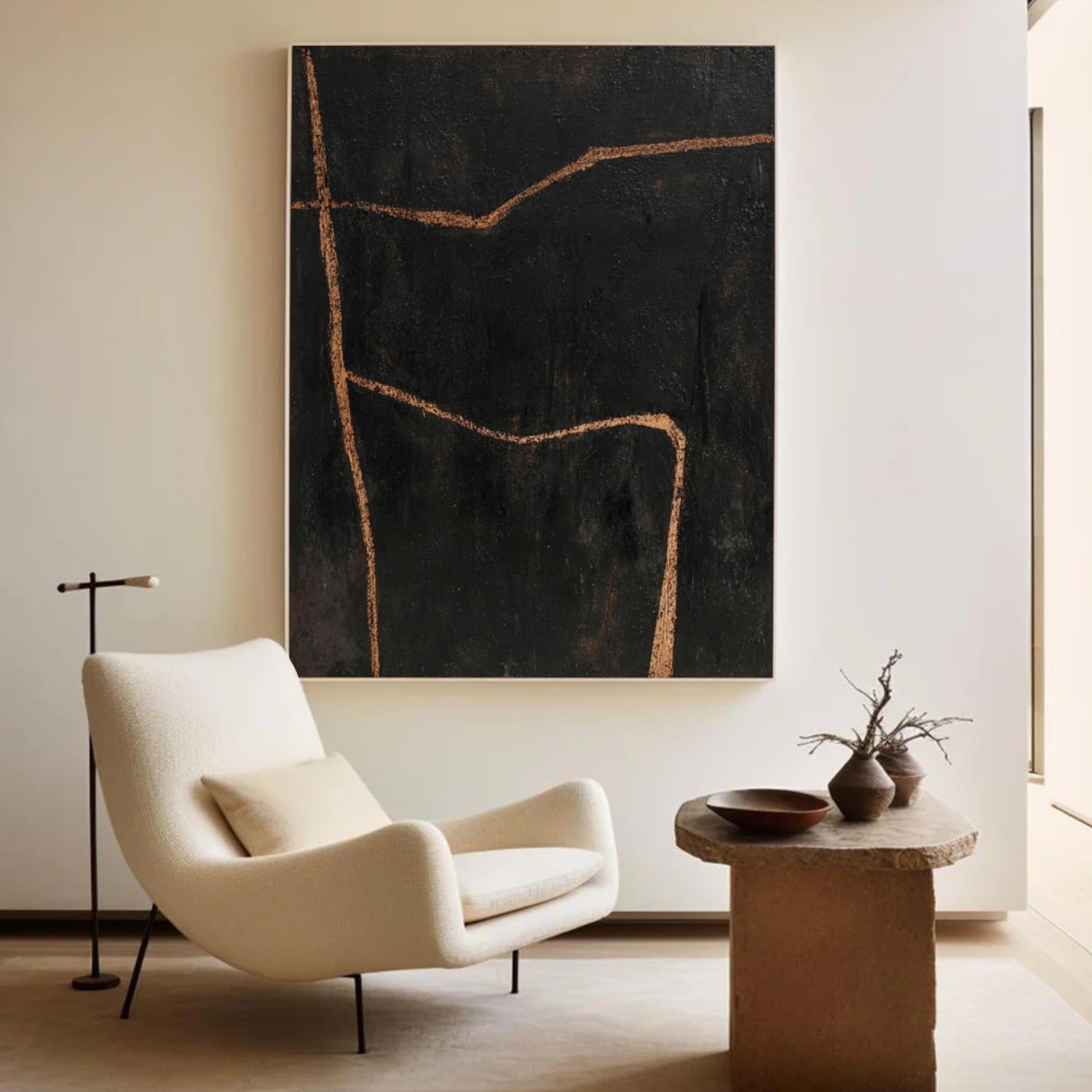 Black Minimalist Canvas Art #MT206
