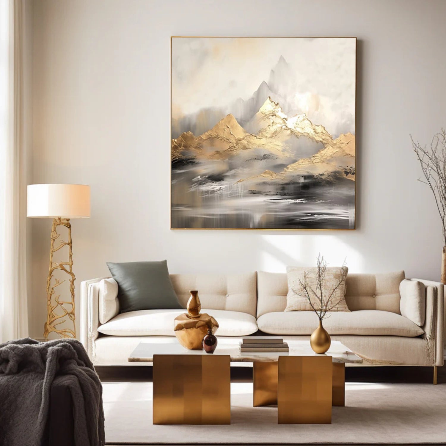 Abstract Mountain Textured Canvas Art #MO041