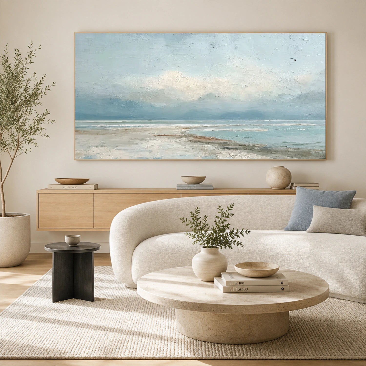 Ocean And Sky Abstract Textured Wall Art #OS181