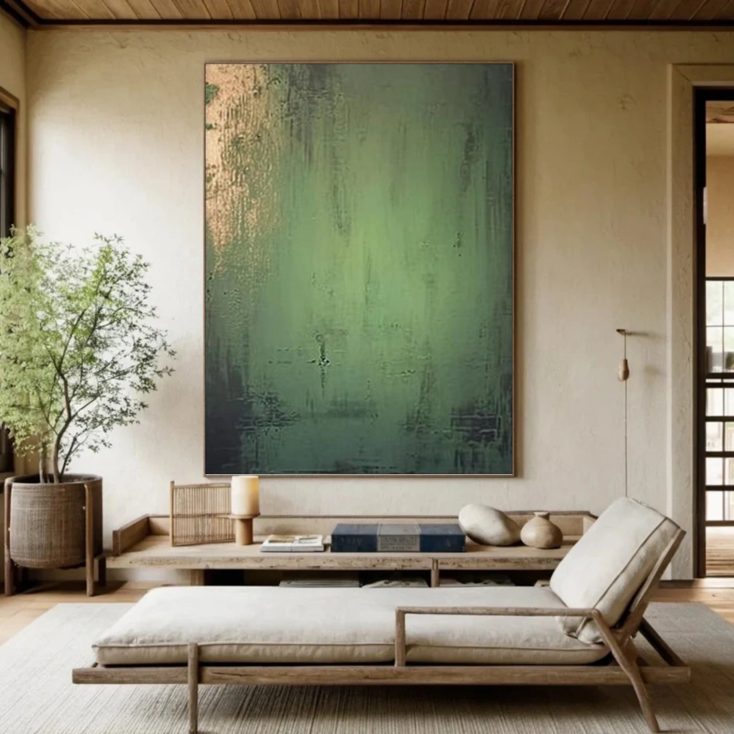Green Wabi Sabi Canvas Art #WS127