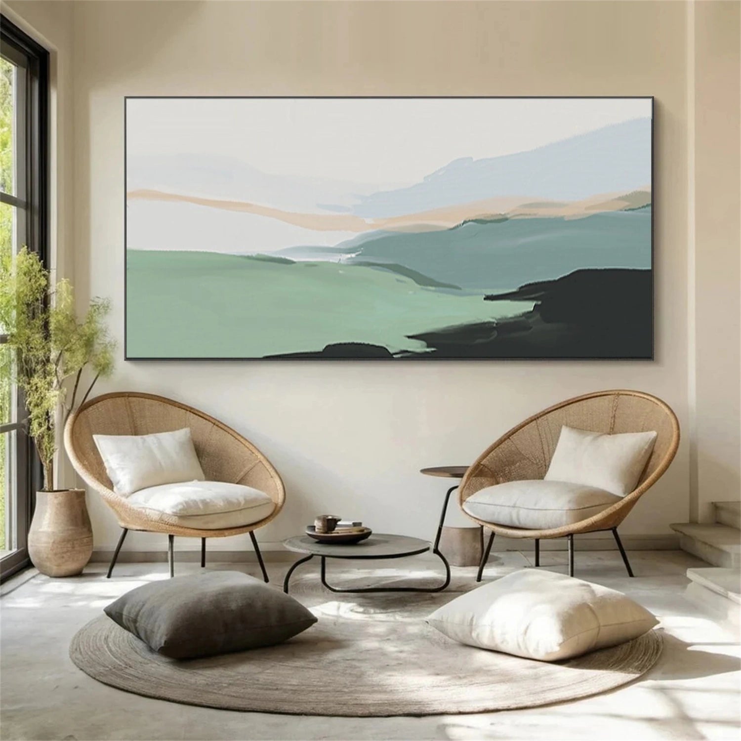 Abstract Mountain Canvas Art #MO037