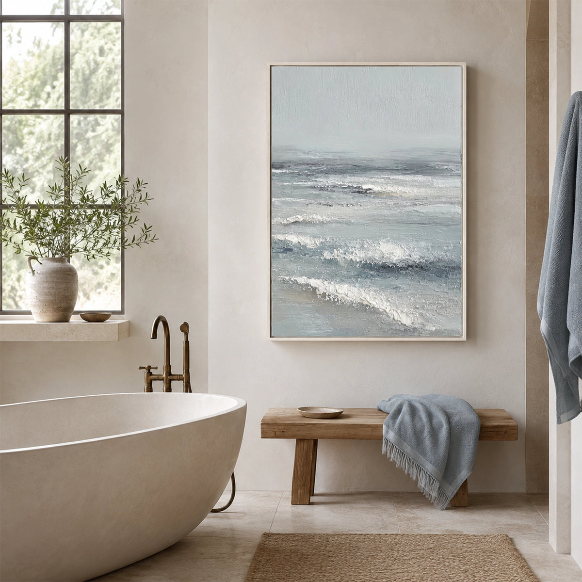Ocean And Sky Abstract Textured Wall Art #OS192