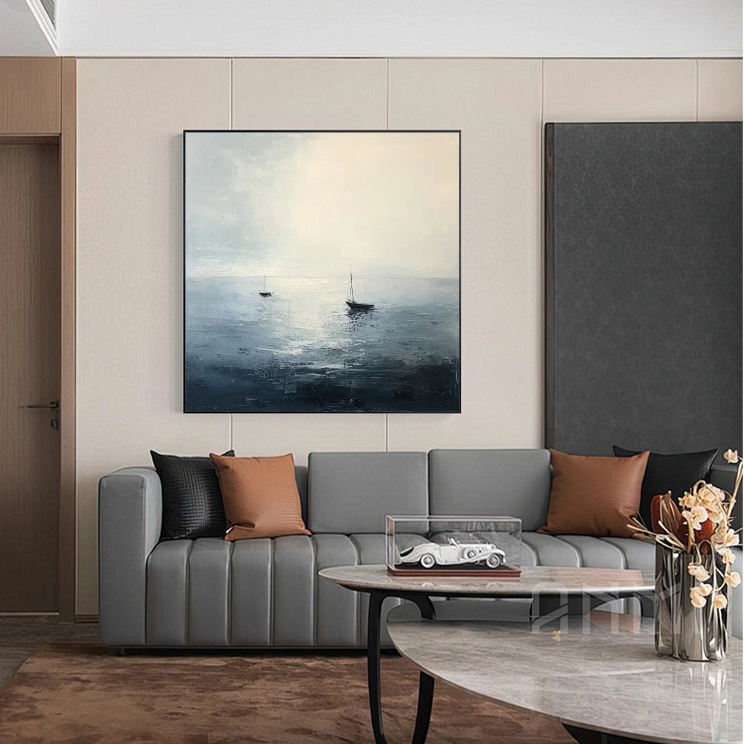 Ocean And Sky Abstract Wall Art #OS091