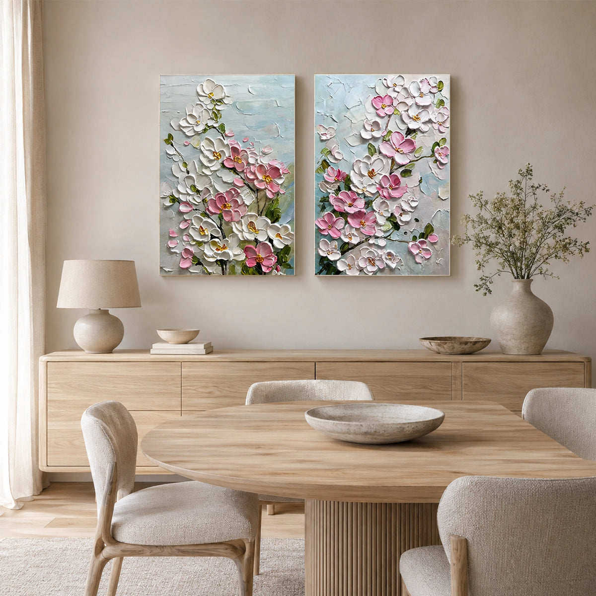 Flower Abstract Textured Wall Art Set of 2 #FP212