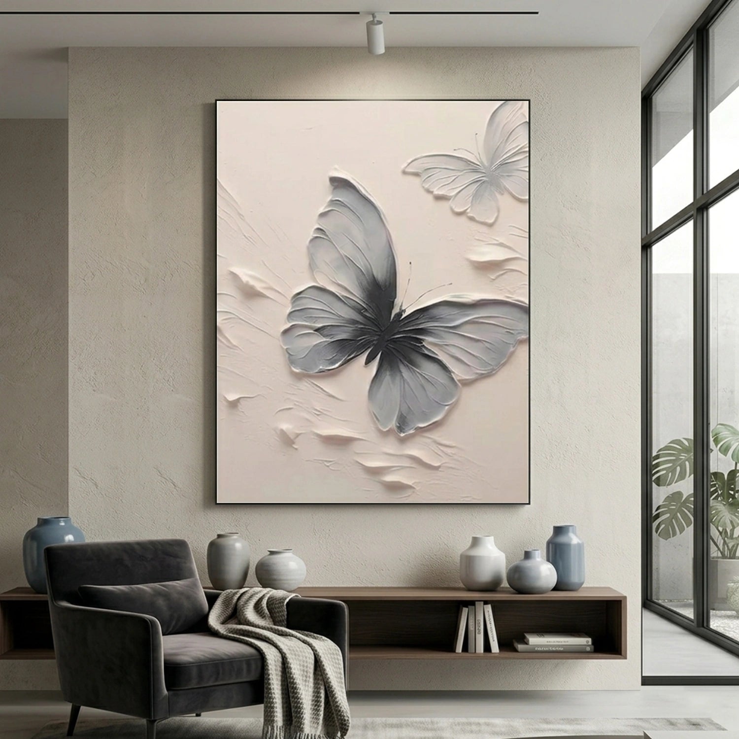 Abstract Animal Butterfly Textured Wall Art #AC115