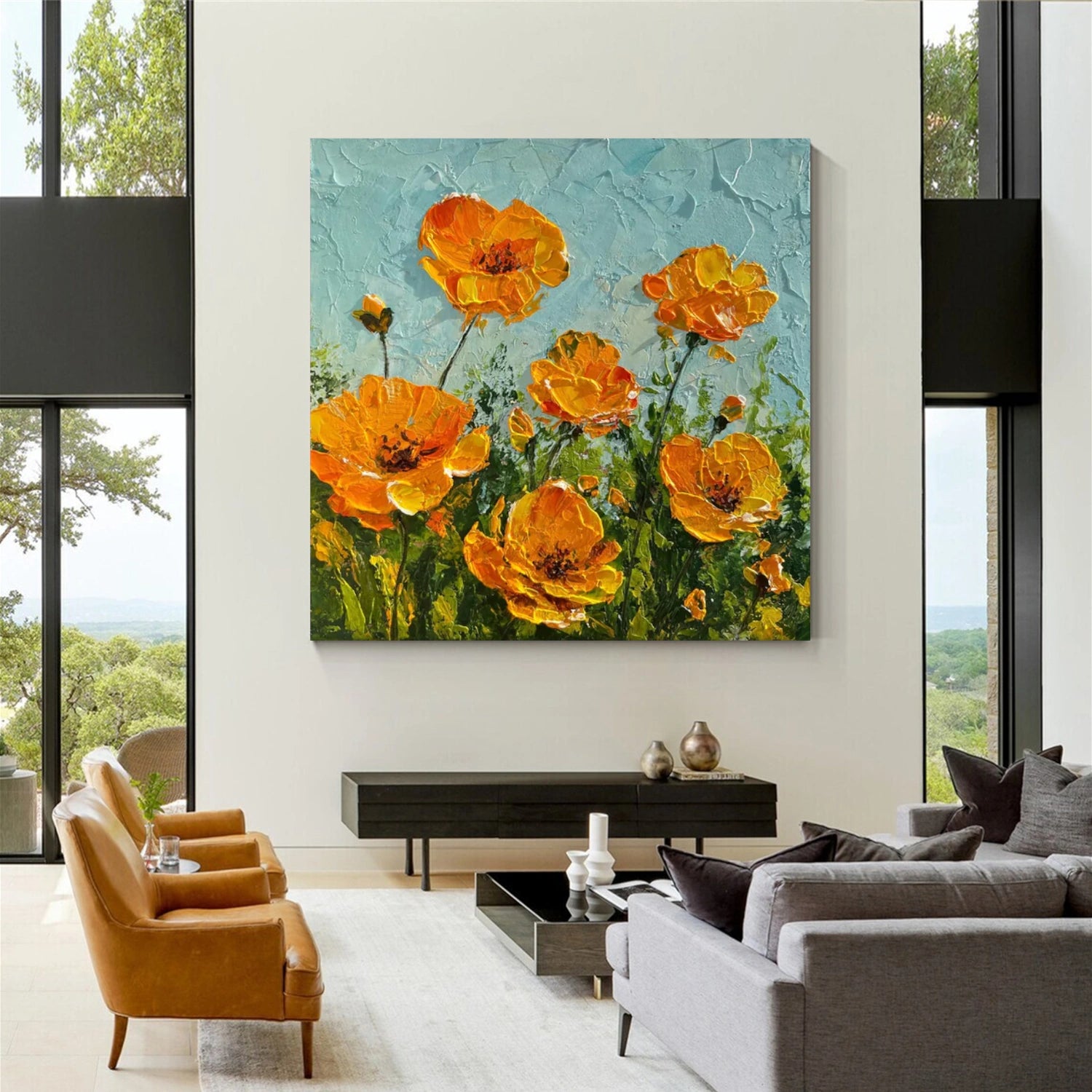 Flower Abstract Textured Wall Art #FP121