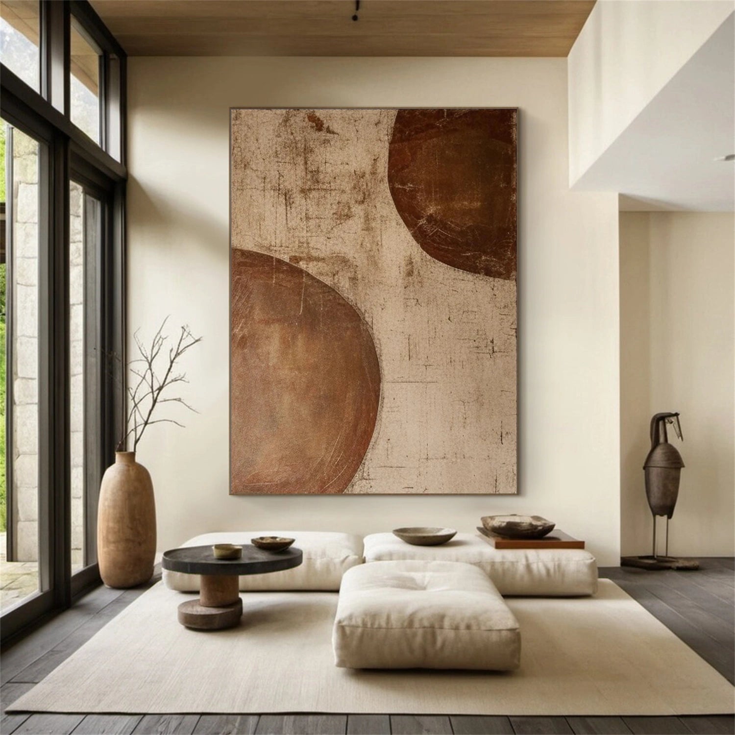 Brown and Beige Wabi Sabi Canvas Art  #WS048