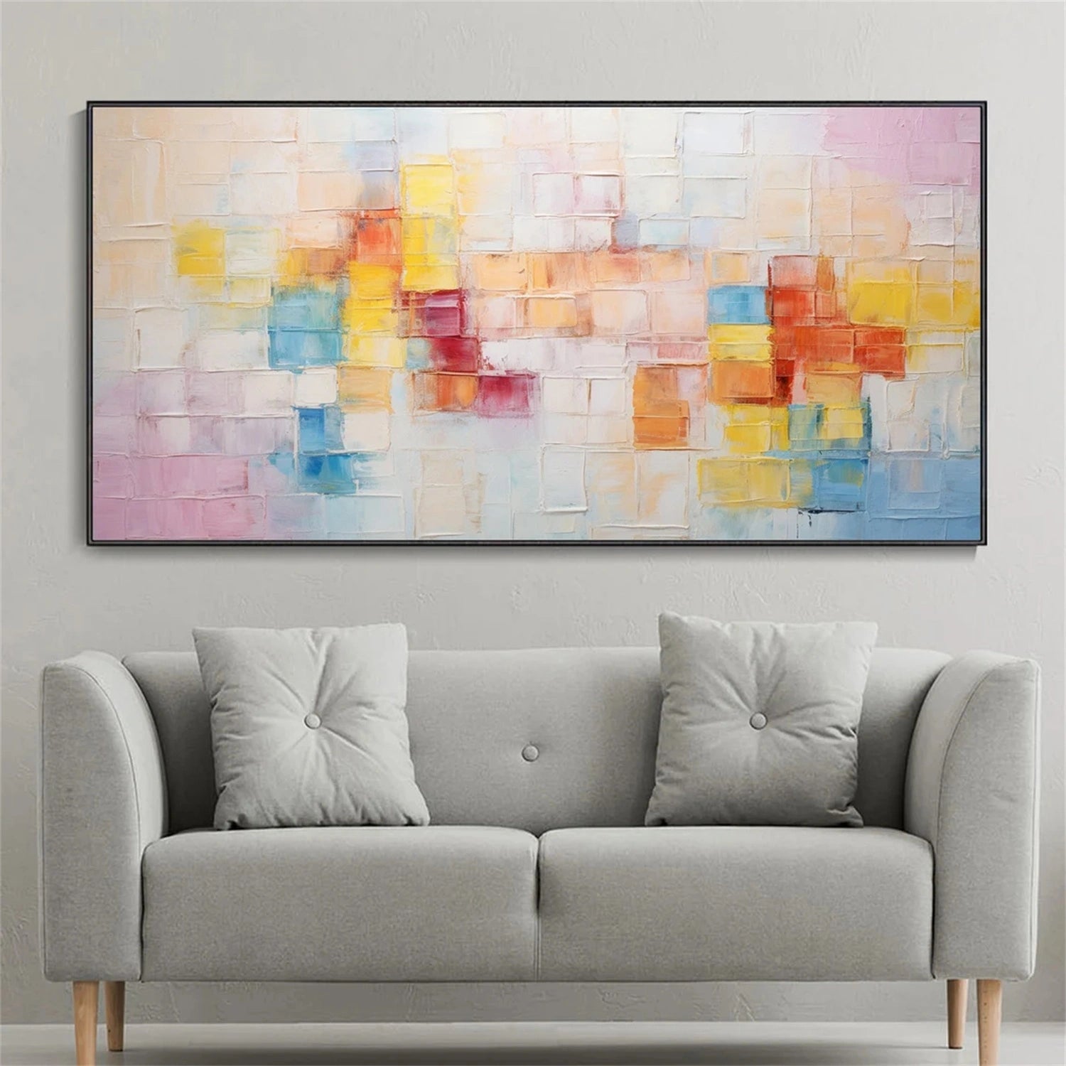 Colorful Abstract Textured Painting Canvas #AT088