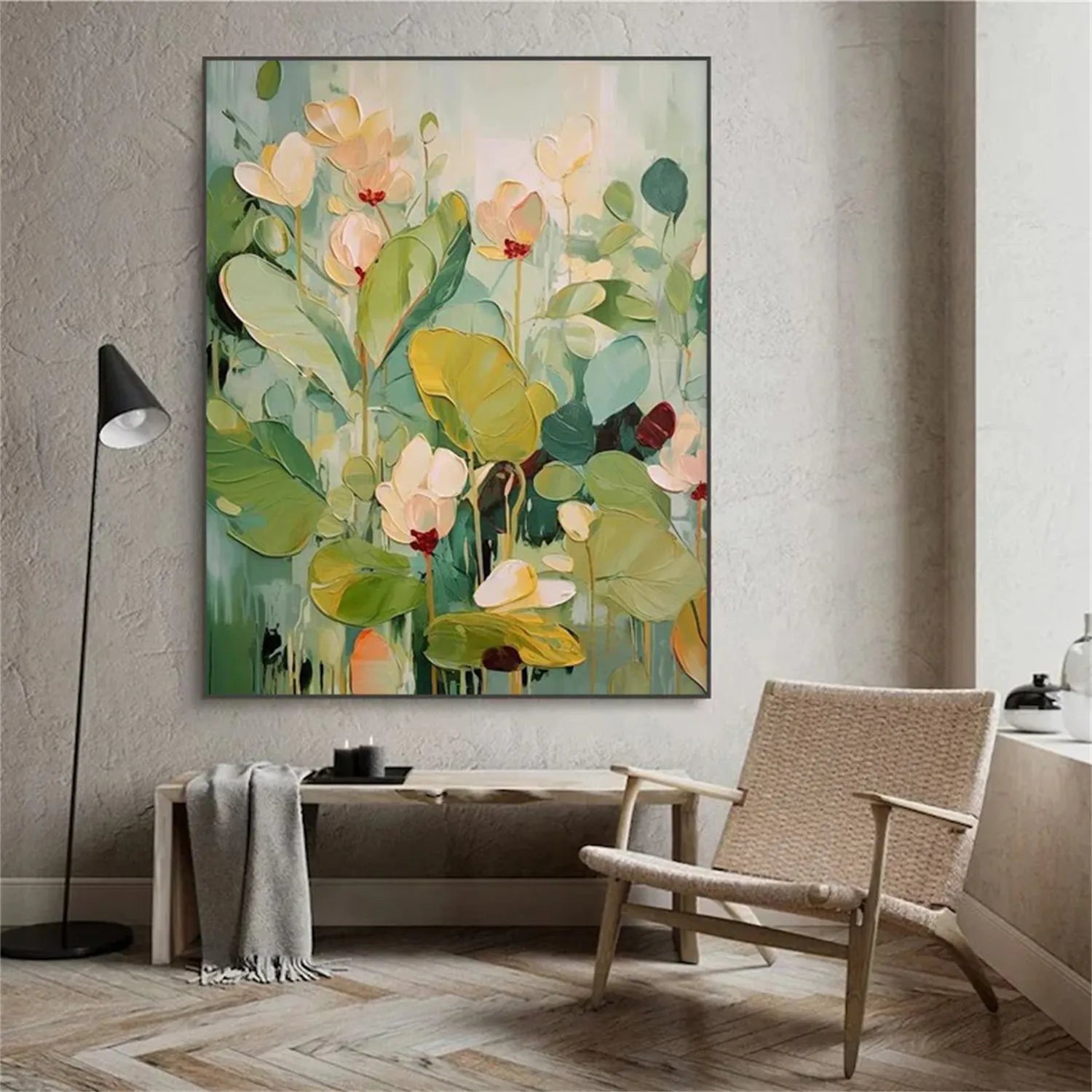 Colorful Flower Textured Painting Canvas #FP013