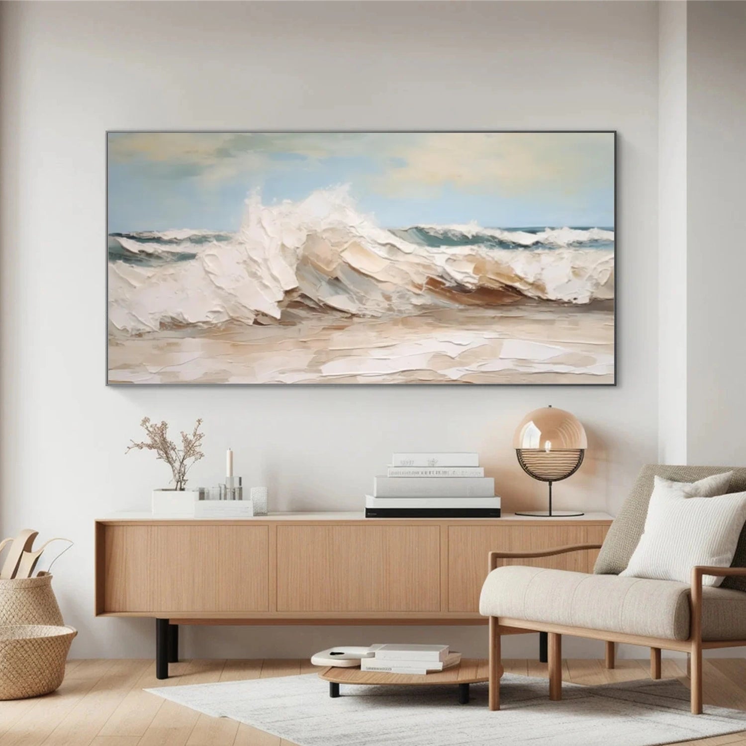 Ocean And Sky Abstract Textured  Wall Art #OS058