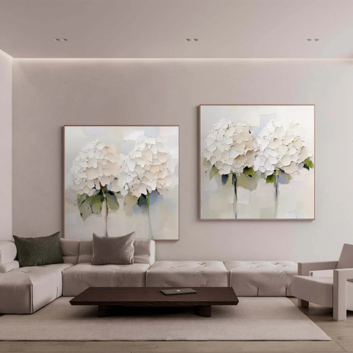 Flower Abstract Textured Wall Art Set of 2 #FP130