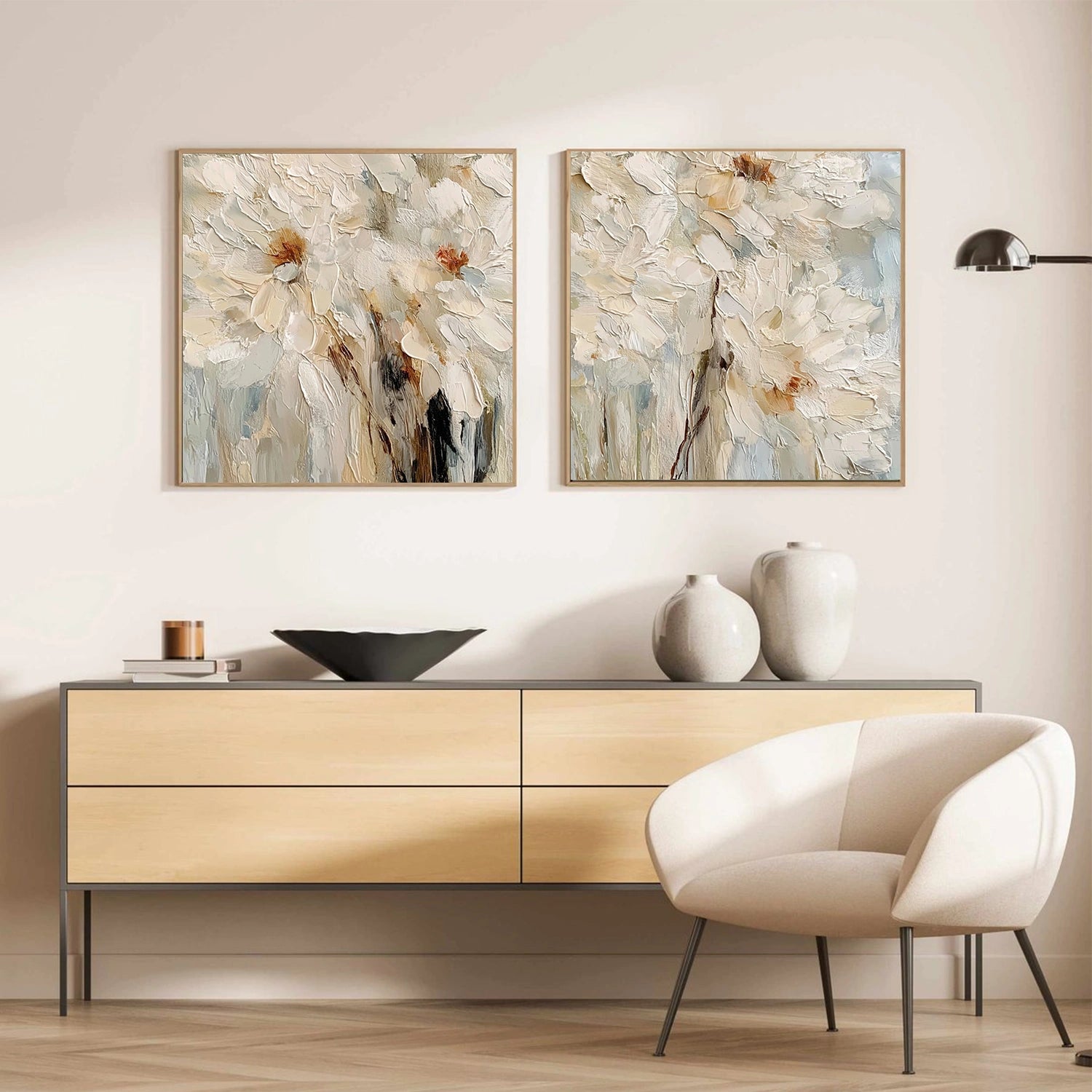 Flower Abstract Textured Wall Art Set of 2 #FP176