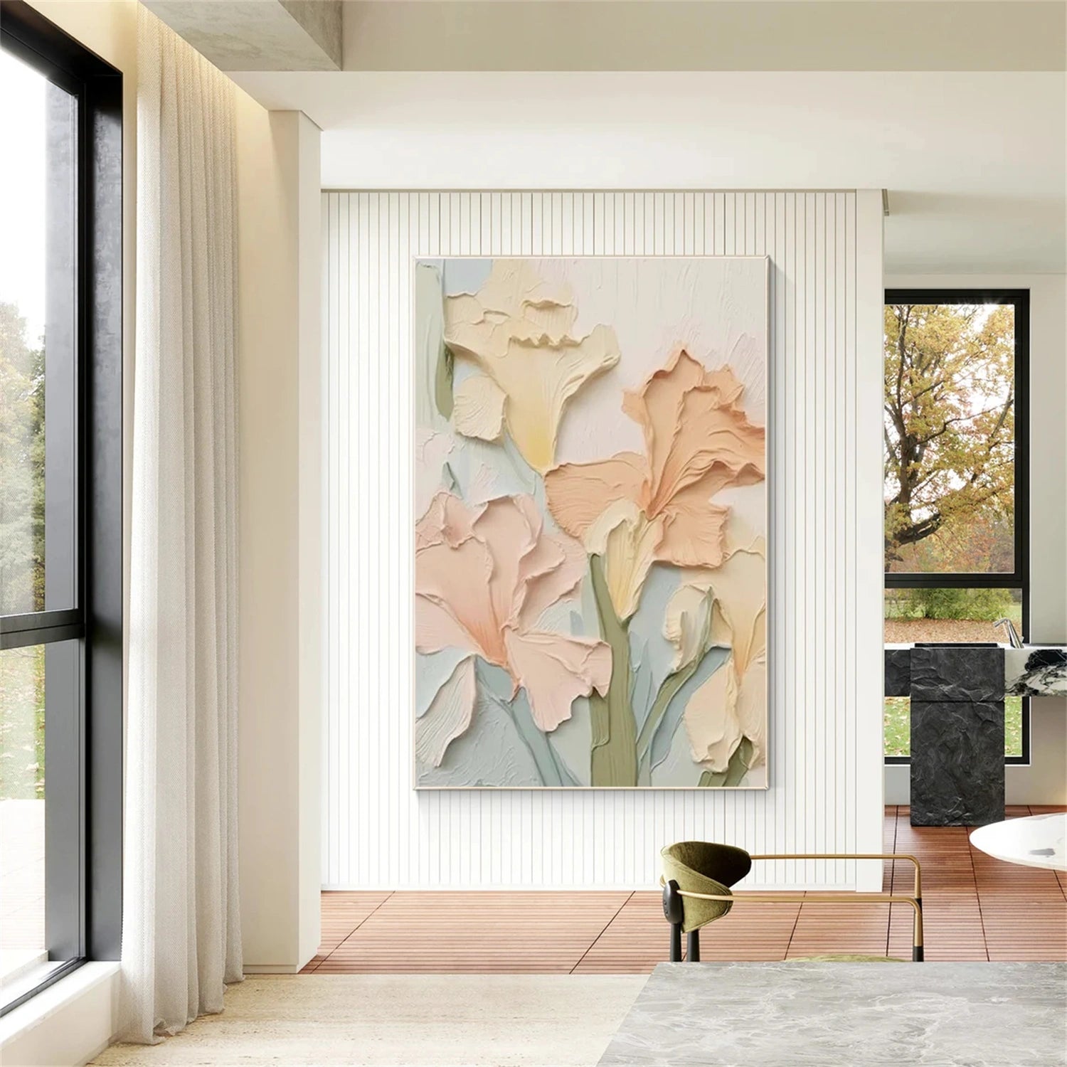 Colorful Flower Textured Painting Canvas #FP035