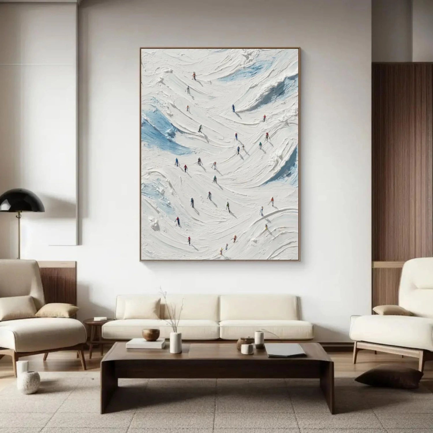 Skiing Sport Textured Wall Art #MS042