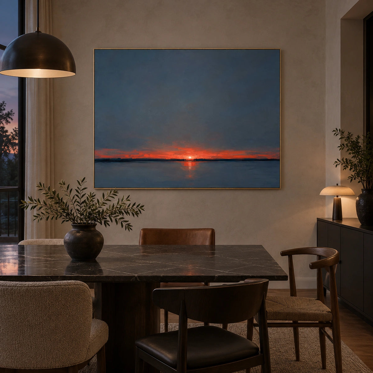 Ocean And Sky Abstract Wall Art #OS233