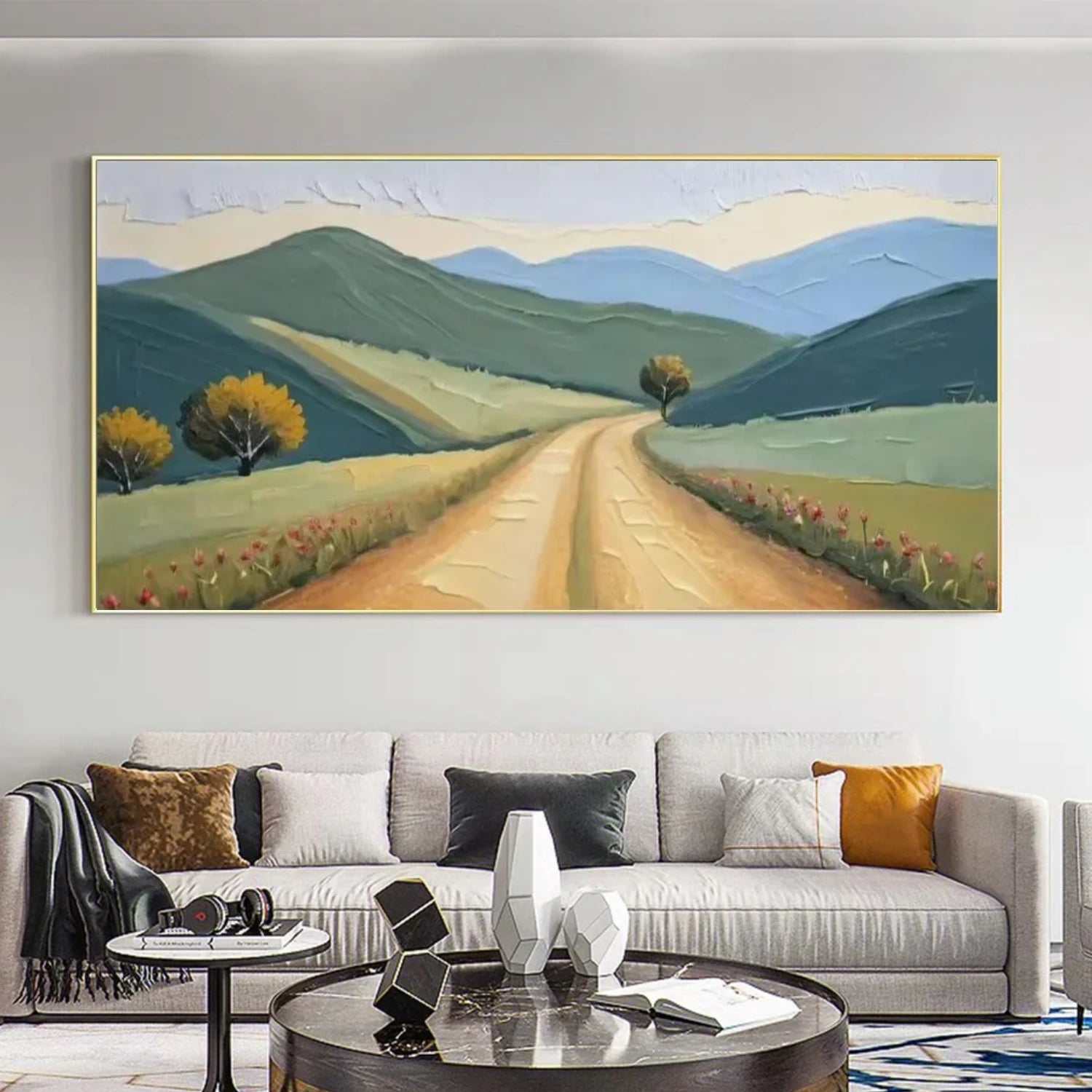 Abstract Mountain Canvas Art #MO038