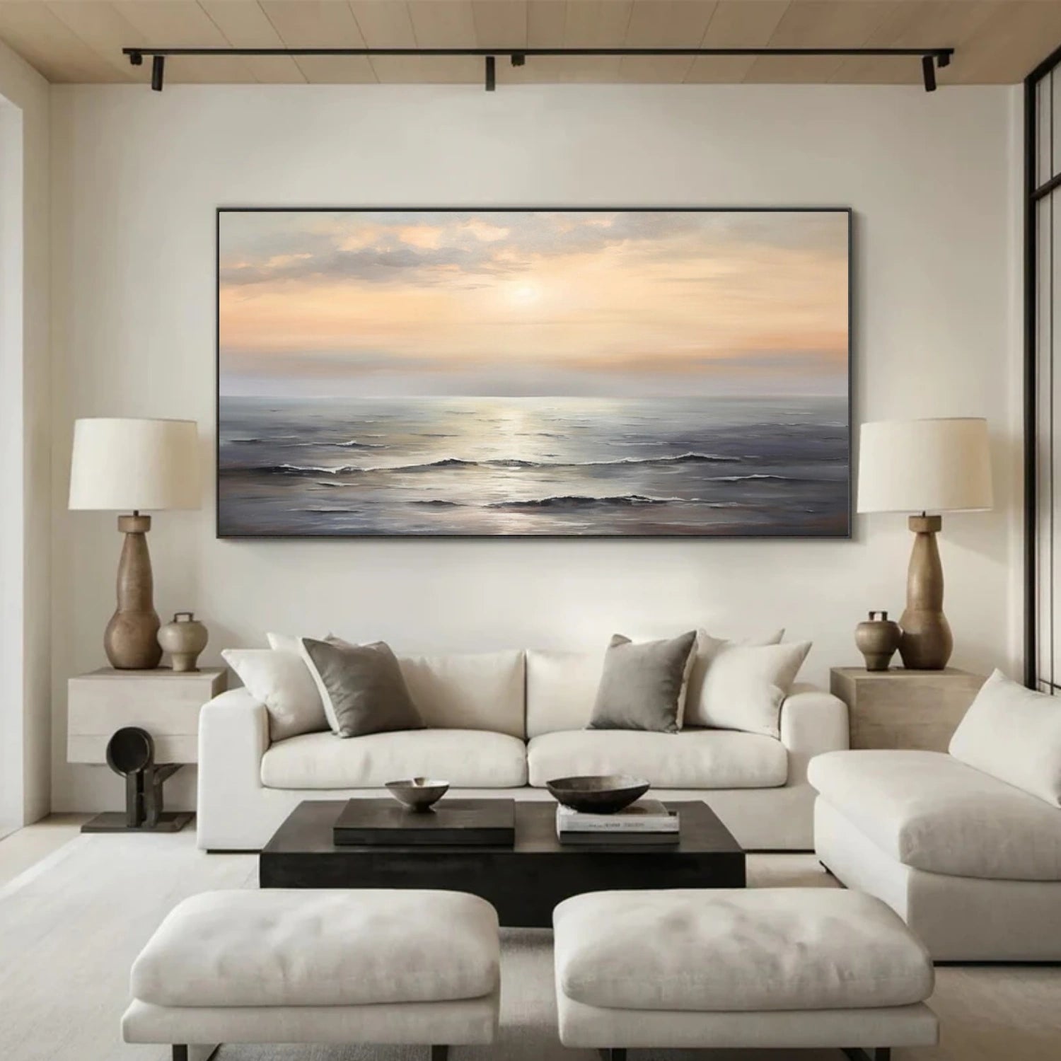 Ocean And Sky Abstract Wall Art #OS083