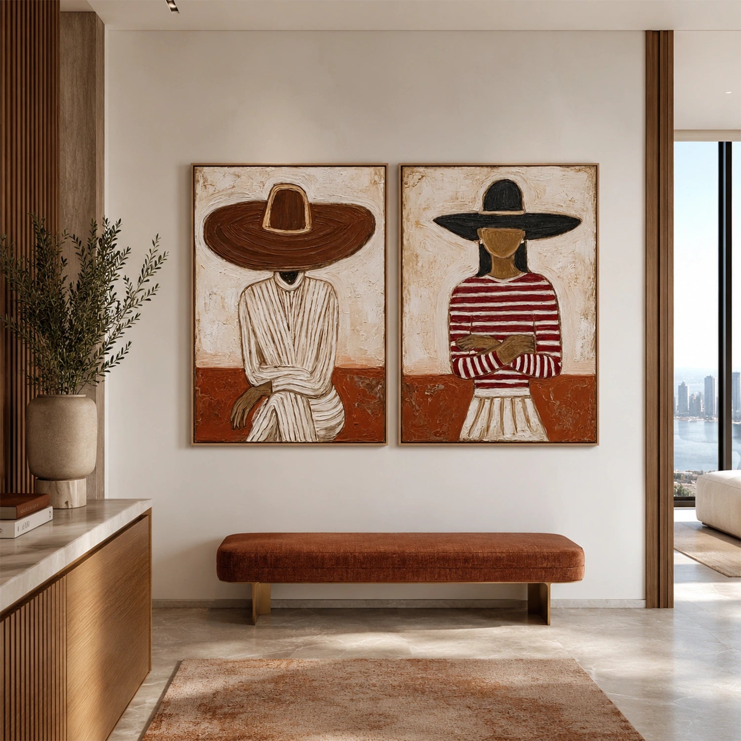 American Western Cowboy Art Set of 2 #VT200
