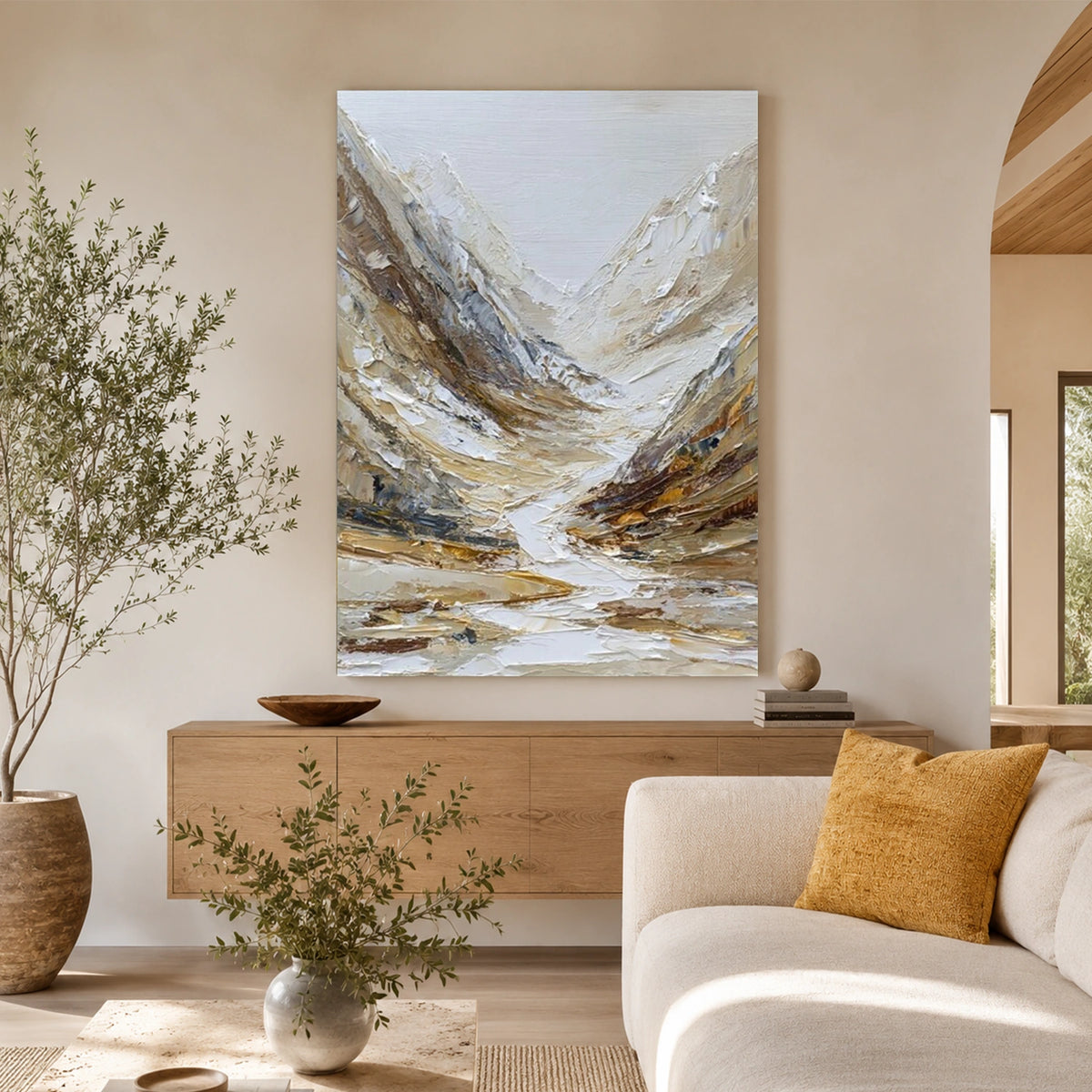 Abstract Mountain Textured Canvas Art #MO076