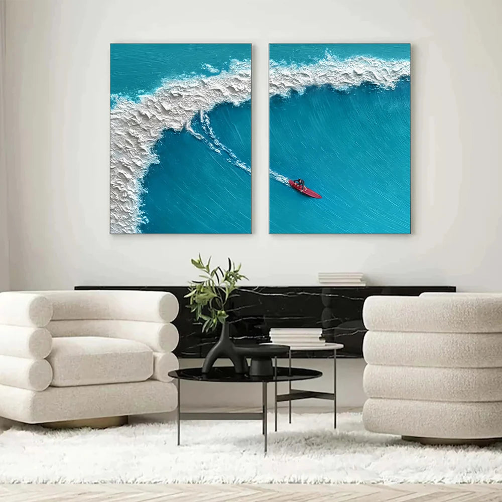 Surfing Sport Textured Wall Art Set of 2 #MS030