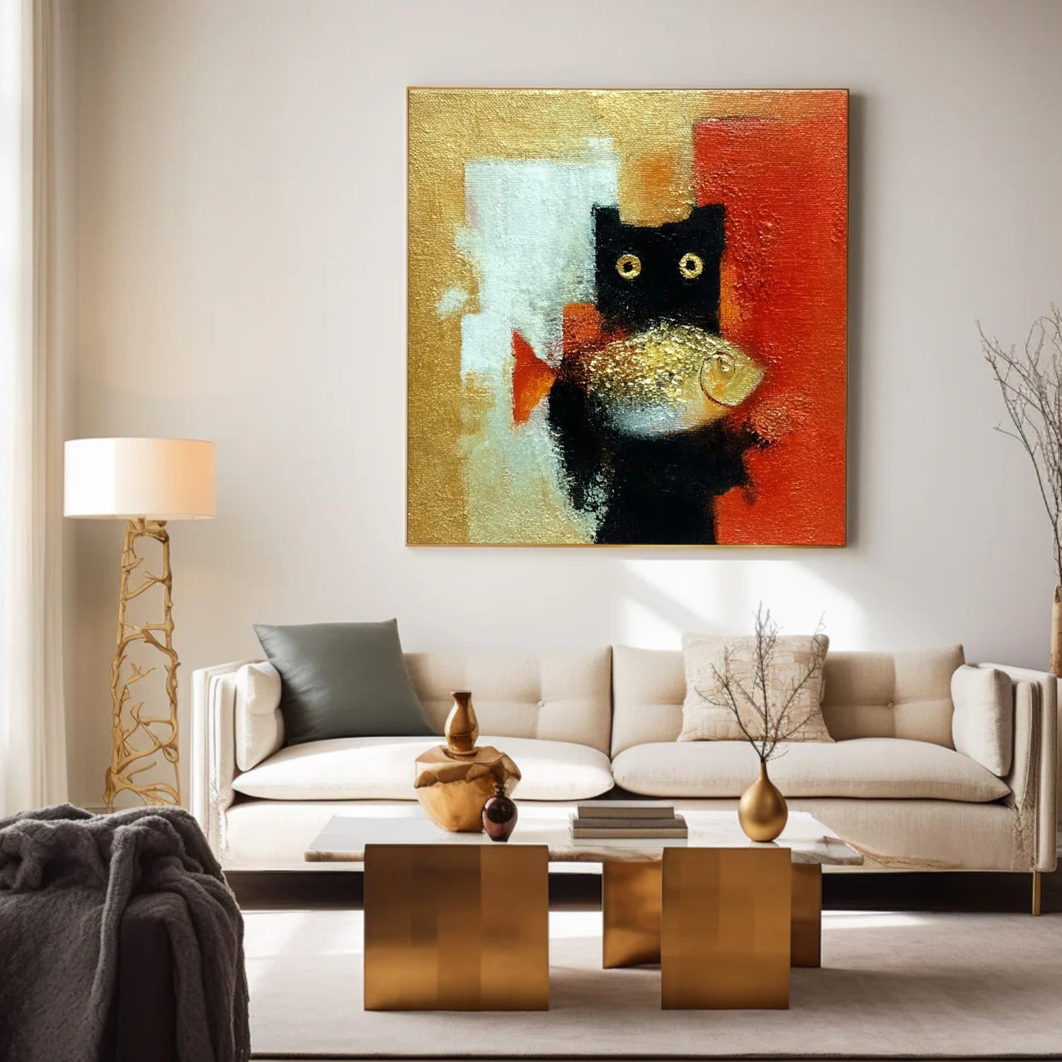 Abstract Animal Cat Wall Art #AC121
