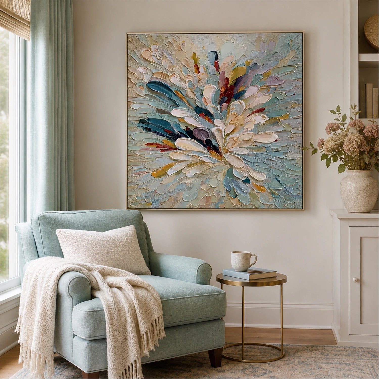 Colorful Flower Abstract Textured Wall Art #FP211