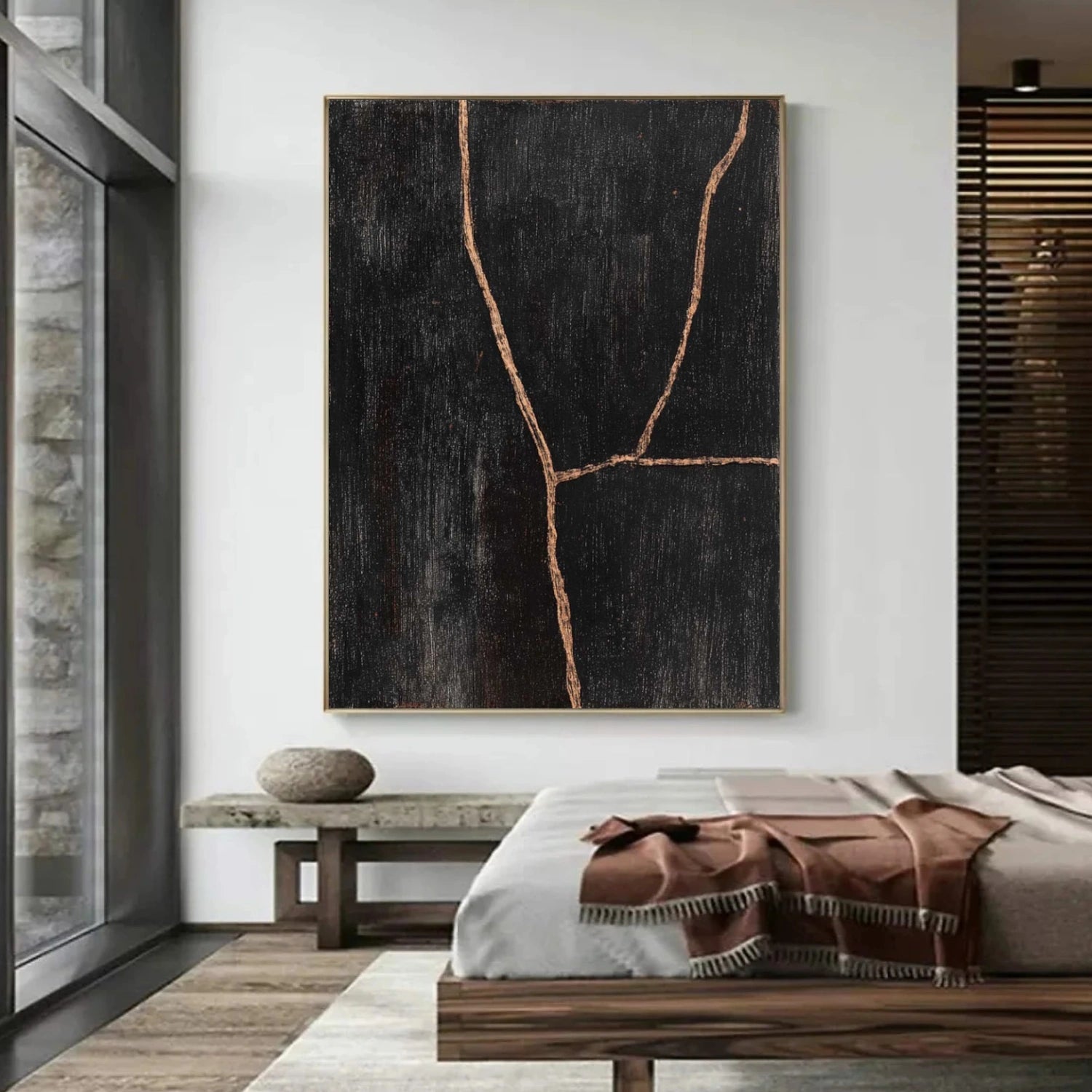 Black Minimalist Canvas Art #MT205