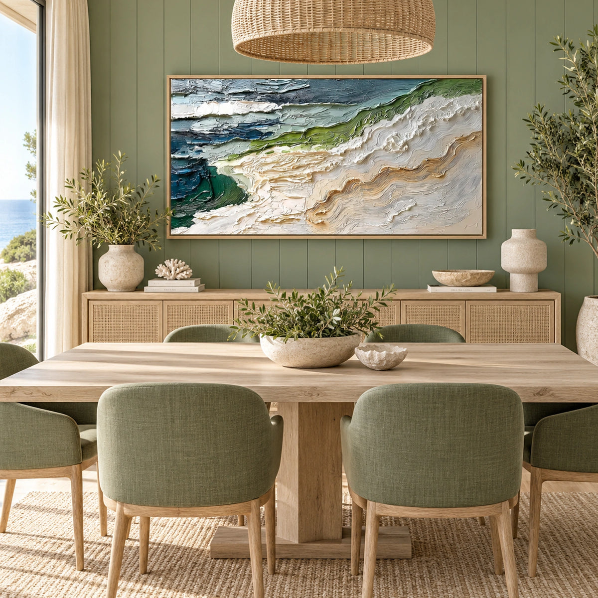 Ocean And Sky Abstract Textured Wall Art #OS216