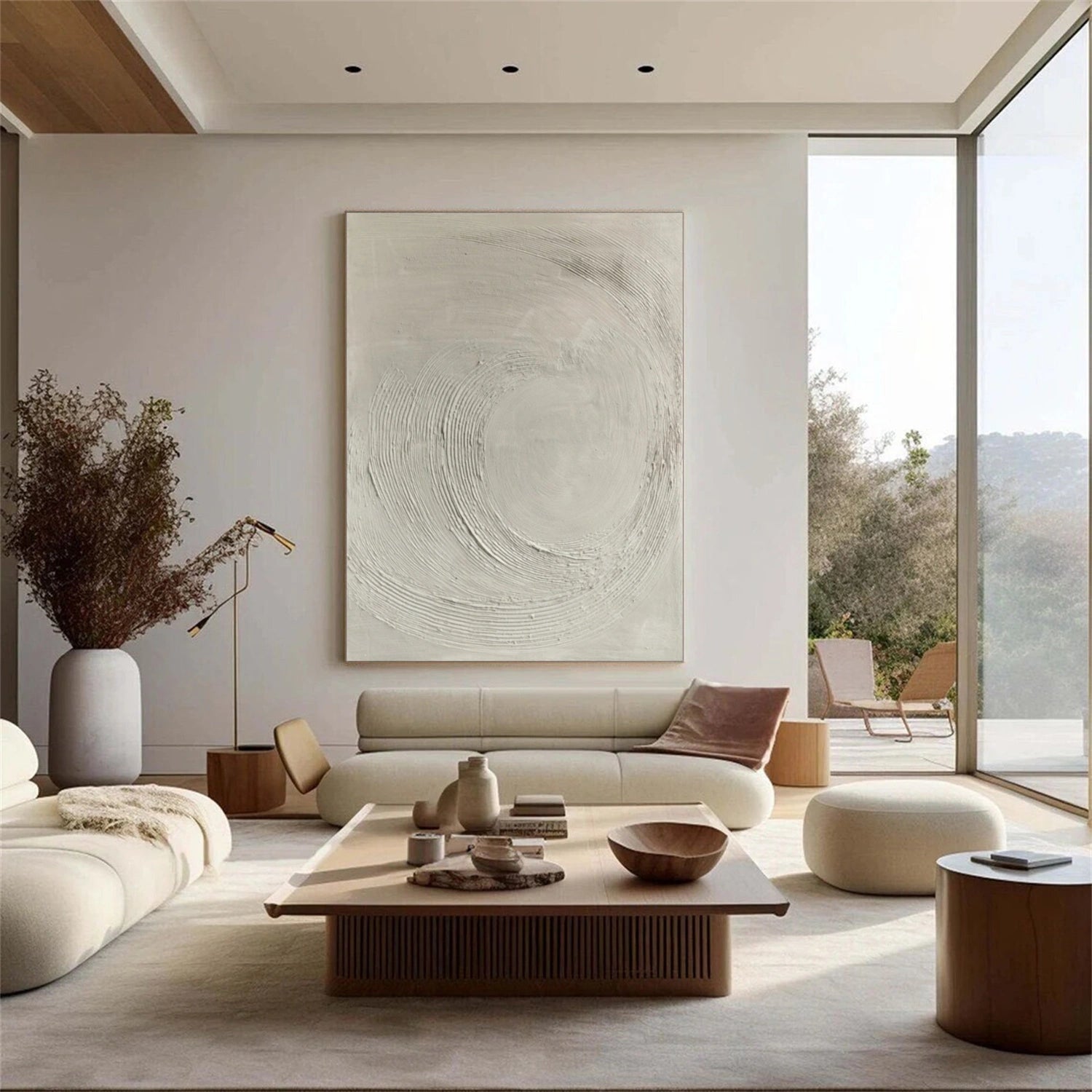 Beige and White Minimalist Canvas Art #MT159