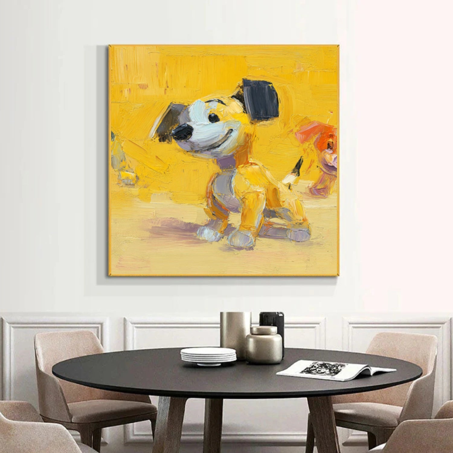 Abstract Animal Dog Textured Wall Art #AC095